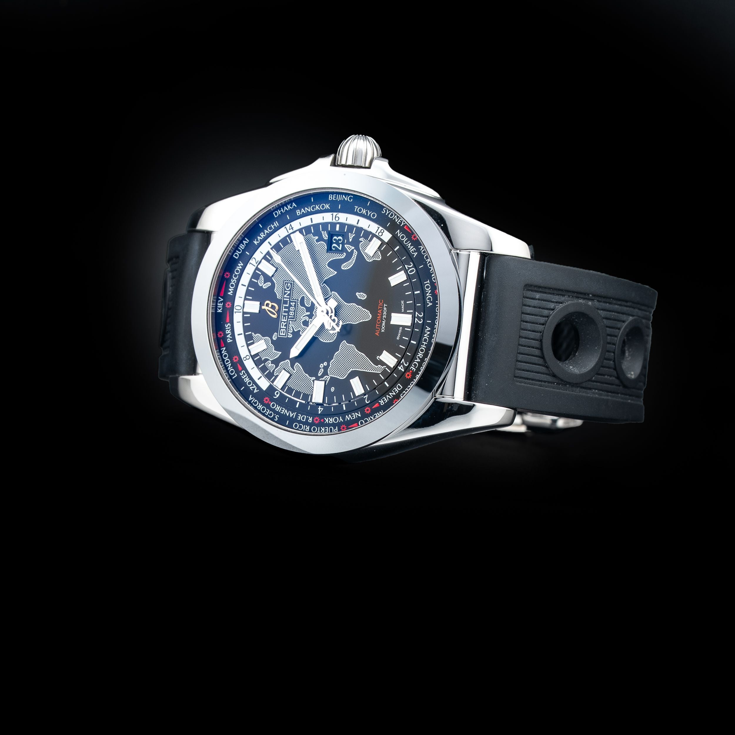 Breitling WB3510 Galactic Sleekt Unitime On Rubber Strap