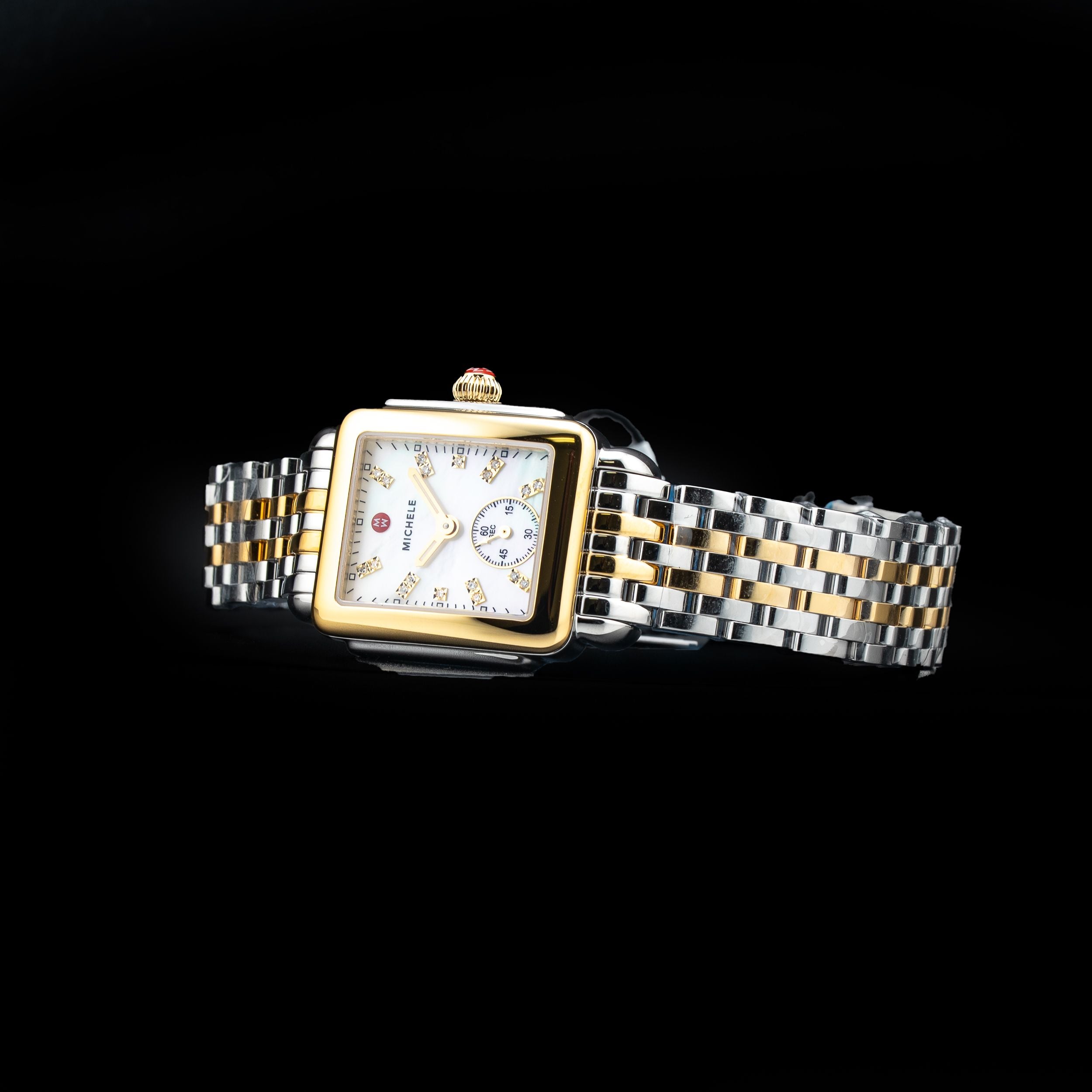Michele Deco Mid Two-Tone Diamond Dial Watch MWW06V000042