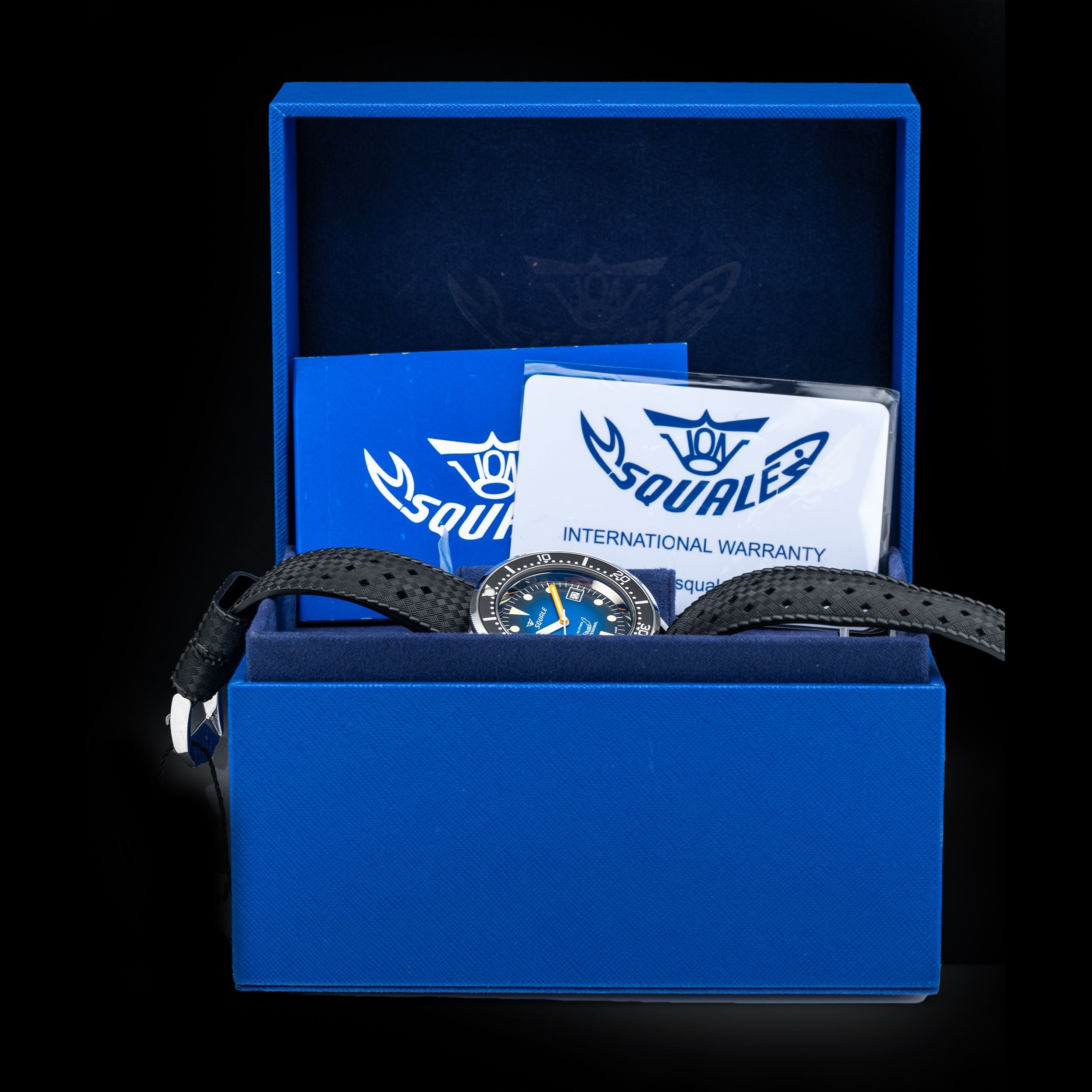 Squale 500M 1521 Blue On Rubber Strap 1521PROFD.HT
