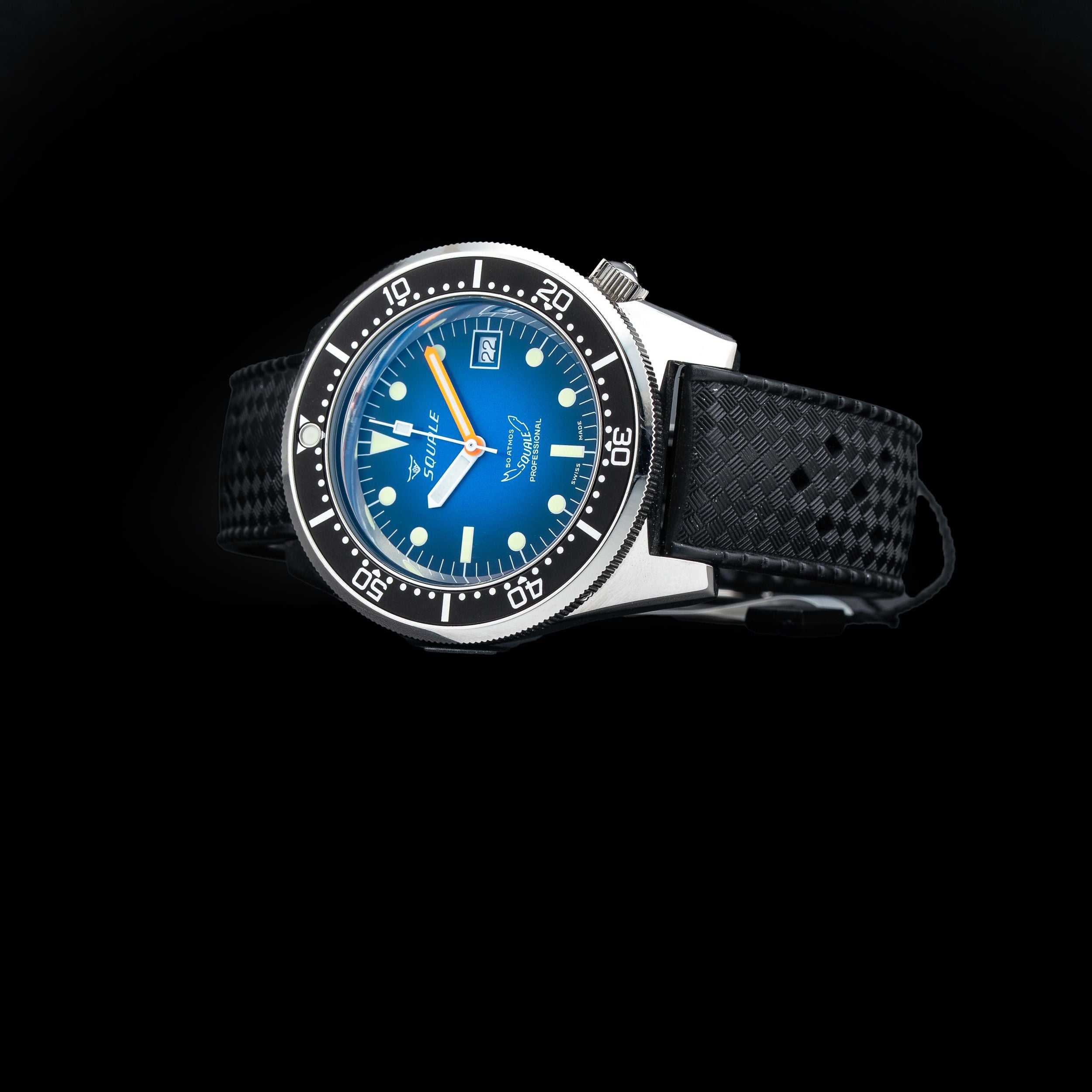Squale 500M 1521 Blue On Rubber Strap 1521PROFD.HT
