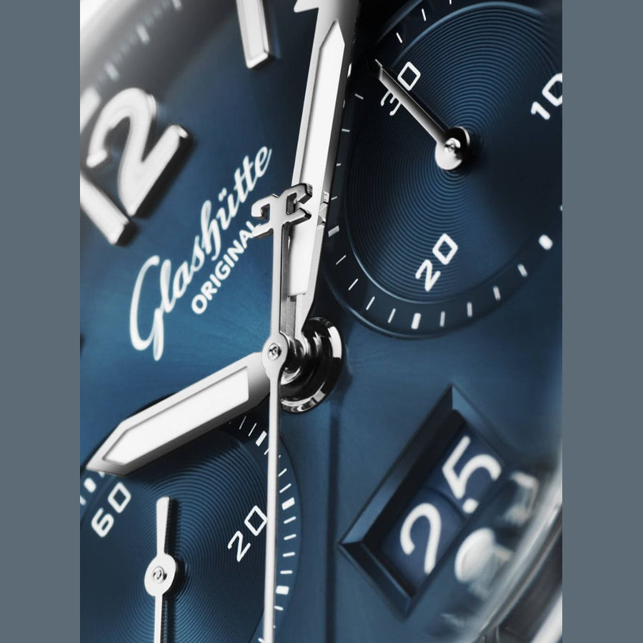 Glashütte Original SeaQ Chronograph Blue Dial on Bracelet 1-37-23-02-81-70
