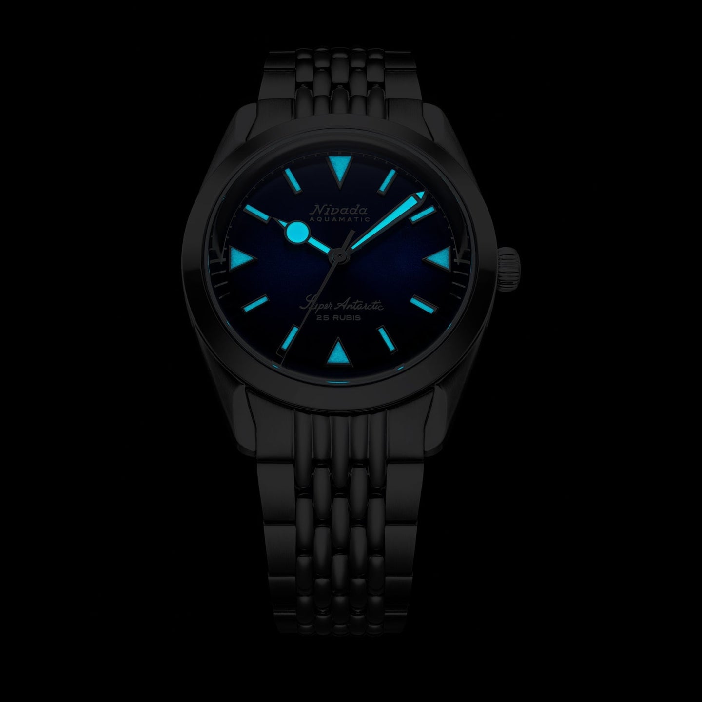 Nivada Grenchen Super Antarctic Blue On Blue Strap 32075A49