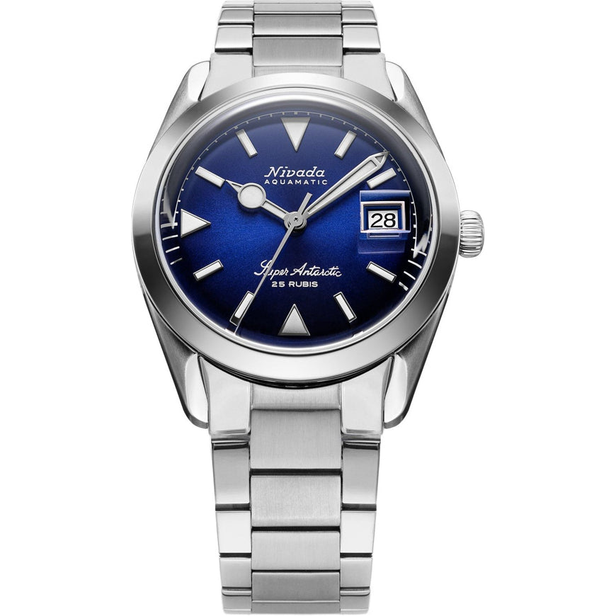 Nivada Grenchen Super Antarctic Blue On Bracelet Flat Link 32076A20