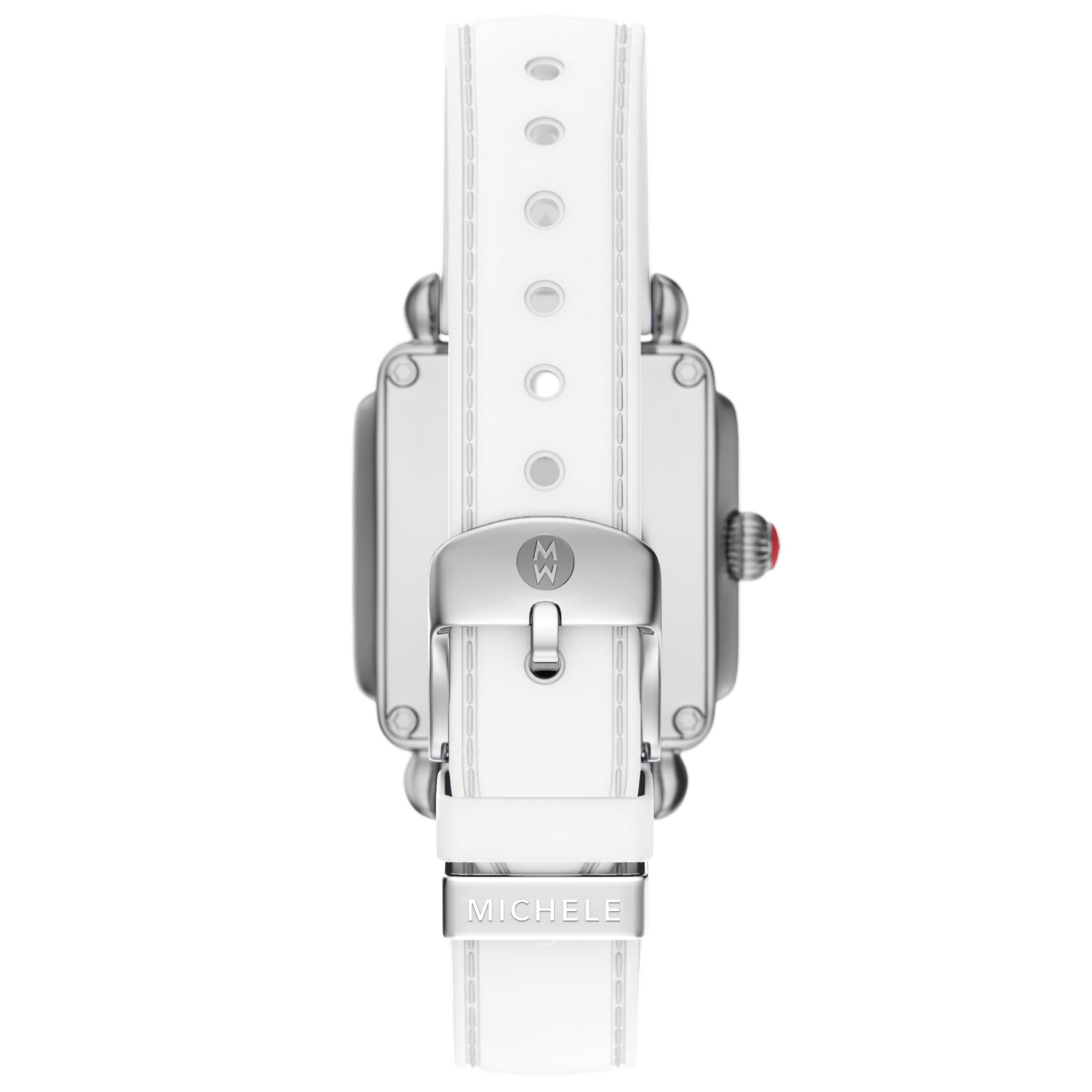 Michele Women's Deco Sport Mid Two-Tone White Silicone Watch, MWW06H000007