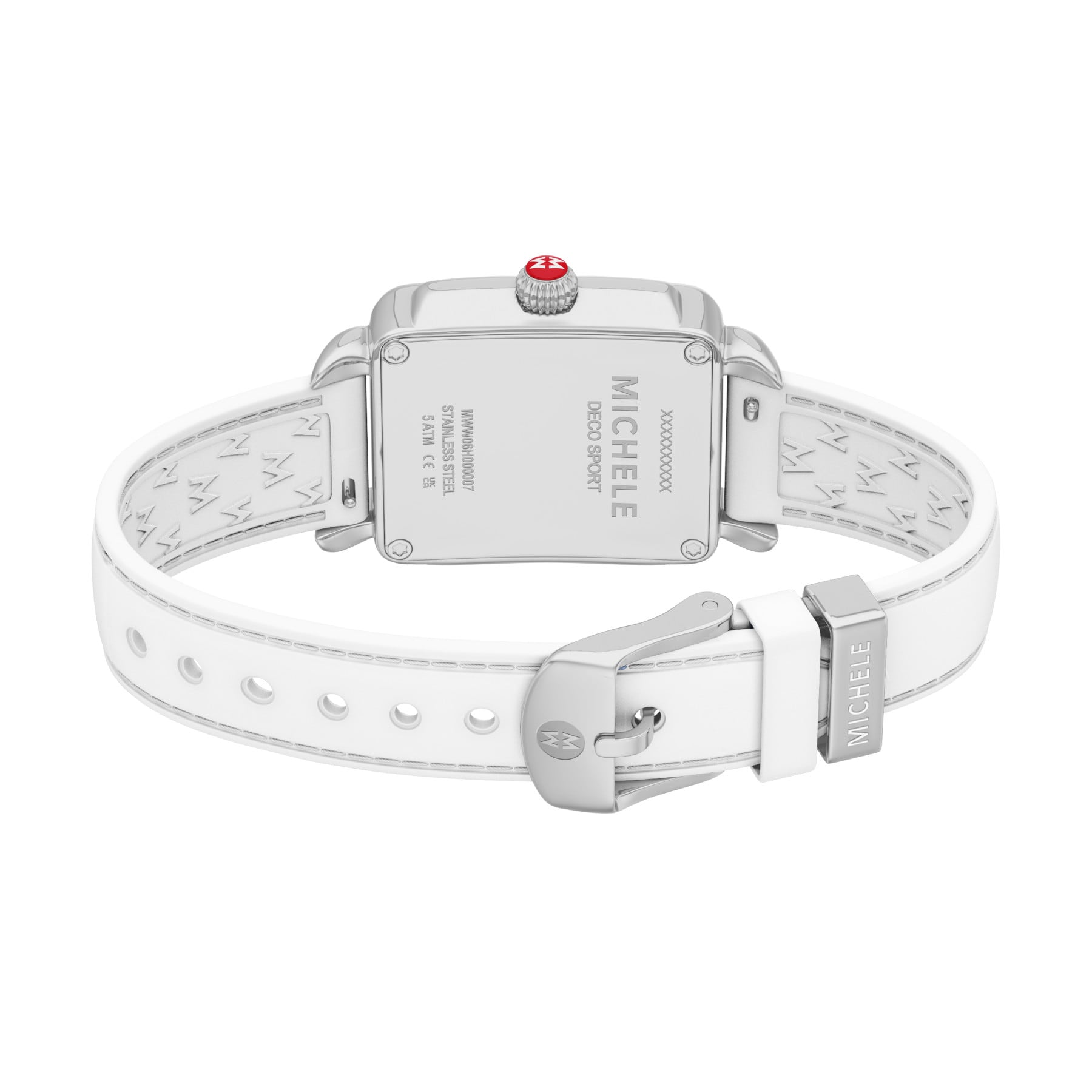 Michele Women's Deco Sport Mid Two-Tone White Silicone Watch, MWW06H000007