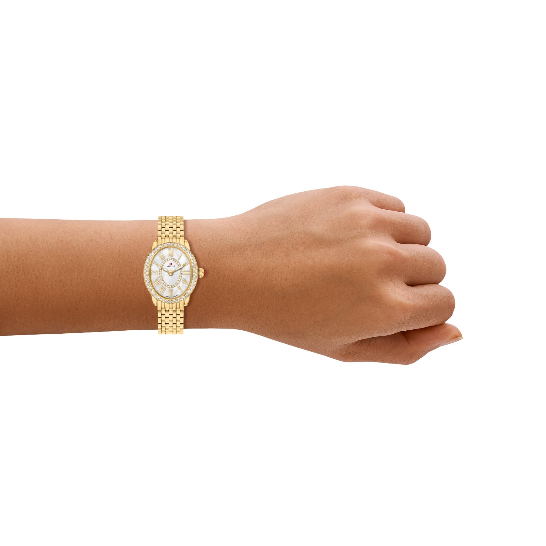 Michele Women's Serein Oval Diamond 18K Gold-Plated Watch, MWW21H000003