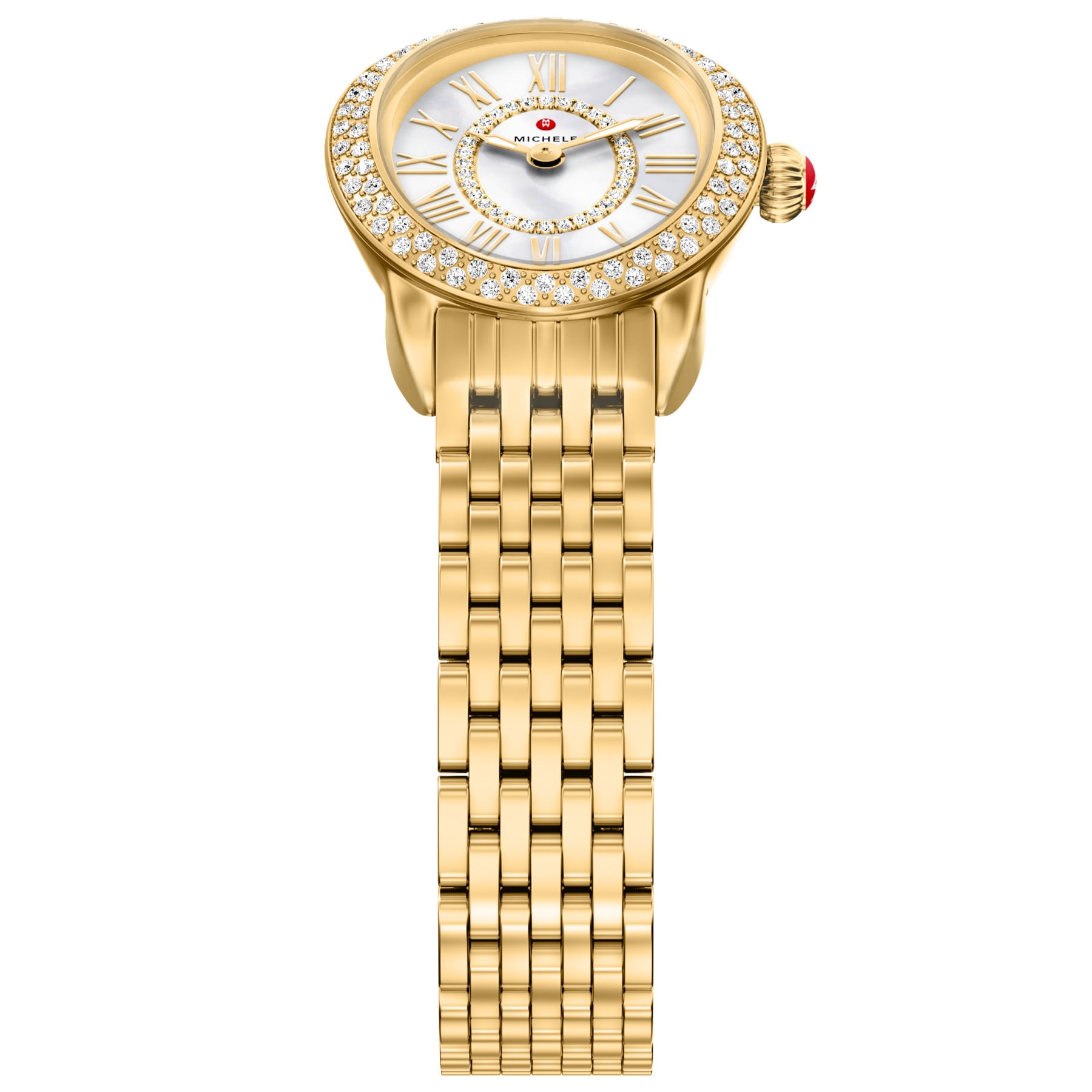 Michele Women's Serein Oval Diamond 18K Gold-Plated Watch, MWW21H000003