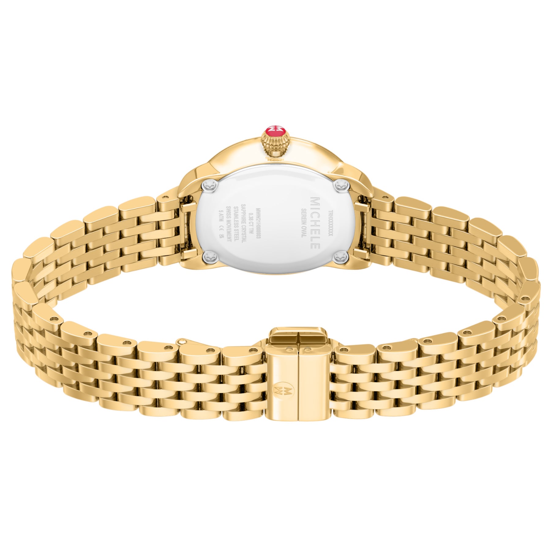 Michele Women's Serein Oval Diamond 18K Gold-Plated Watch, MWW21H000003