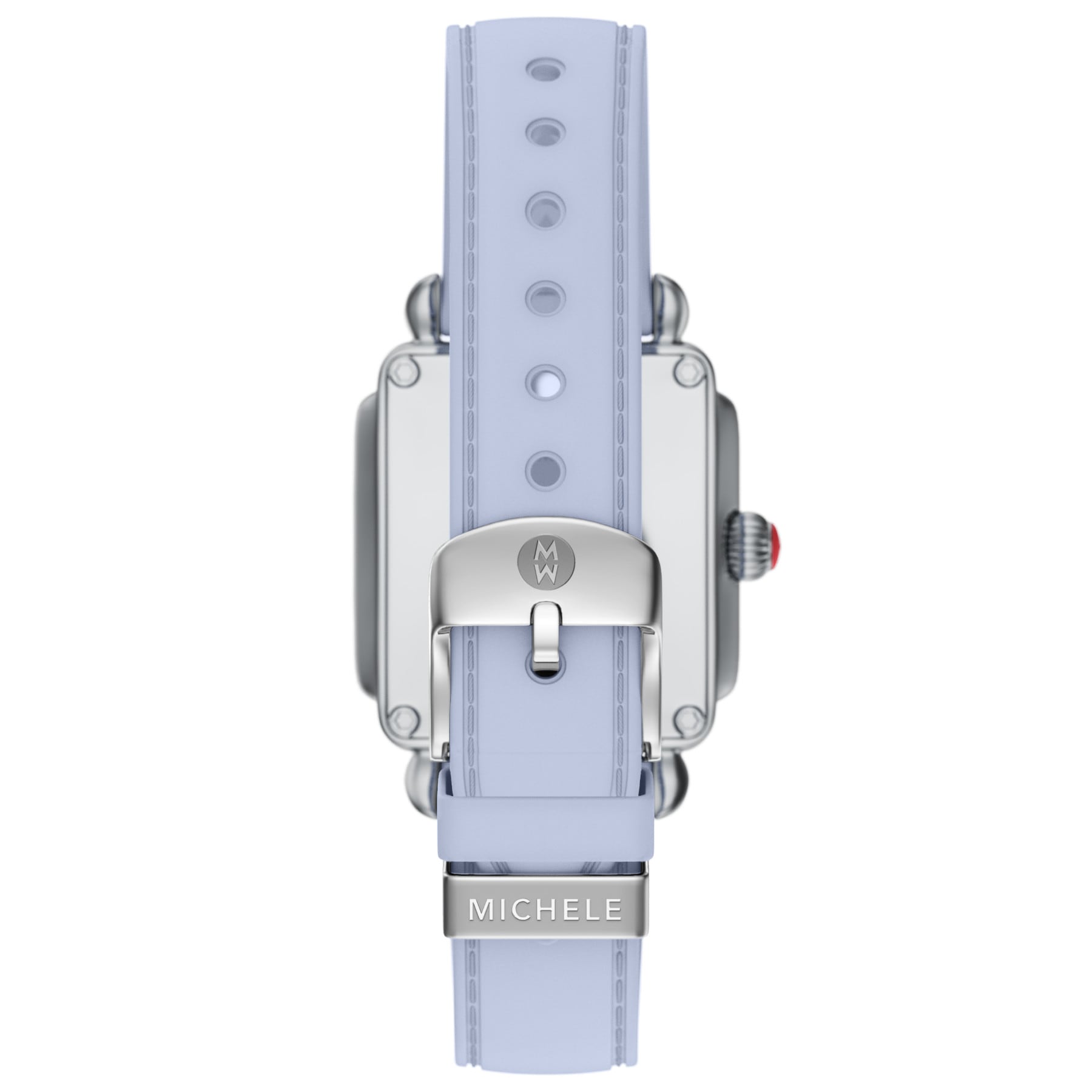 Michele Women's Deco Sport Mid Stainless Steel Pastel Blue Silicone Watch, MWW06H000006