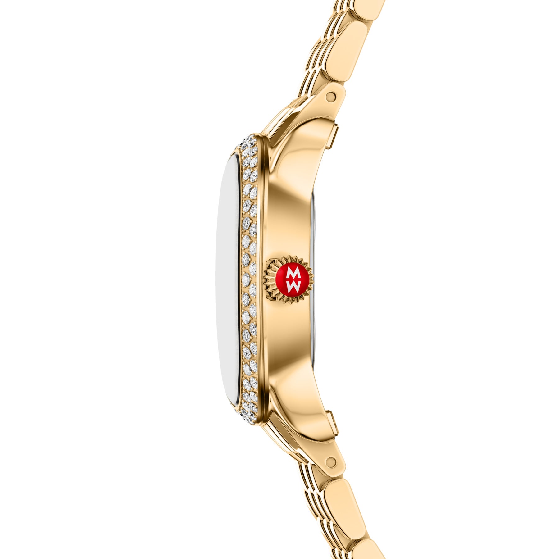 Michele Women's Limited Edition Serein Oval Diamond Pave 18K Gold-Plated Stainless Steel Watch, MWW21H000004