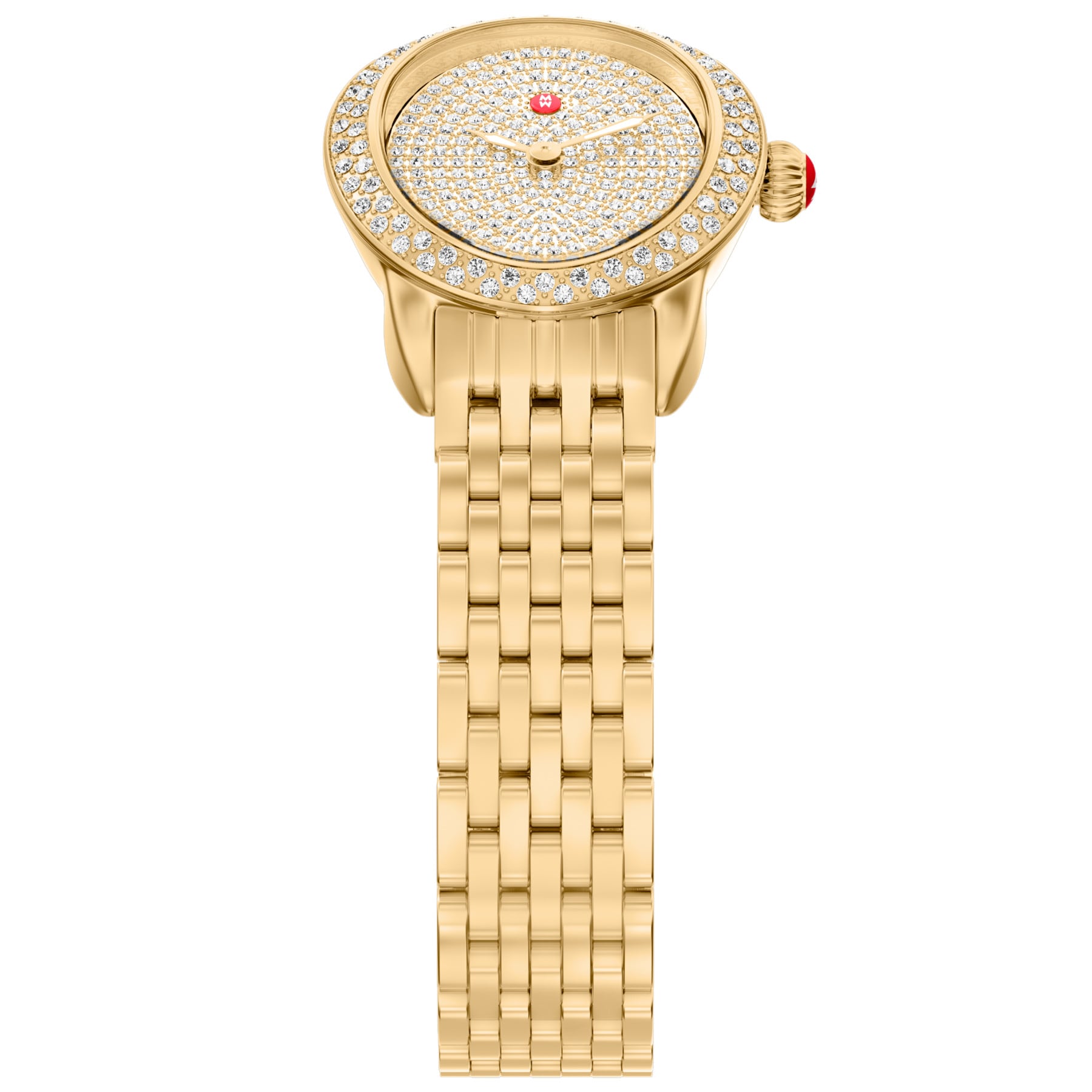Michele Women's Limited Edition Serein Oval Diamond Pave 18K Gold-Plated Stainless Steel Watch, MWW21H000004