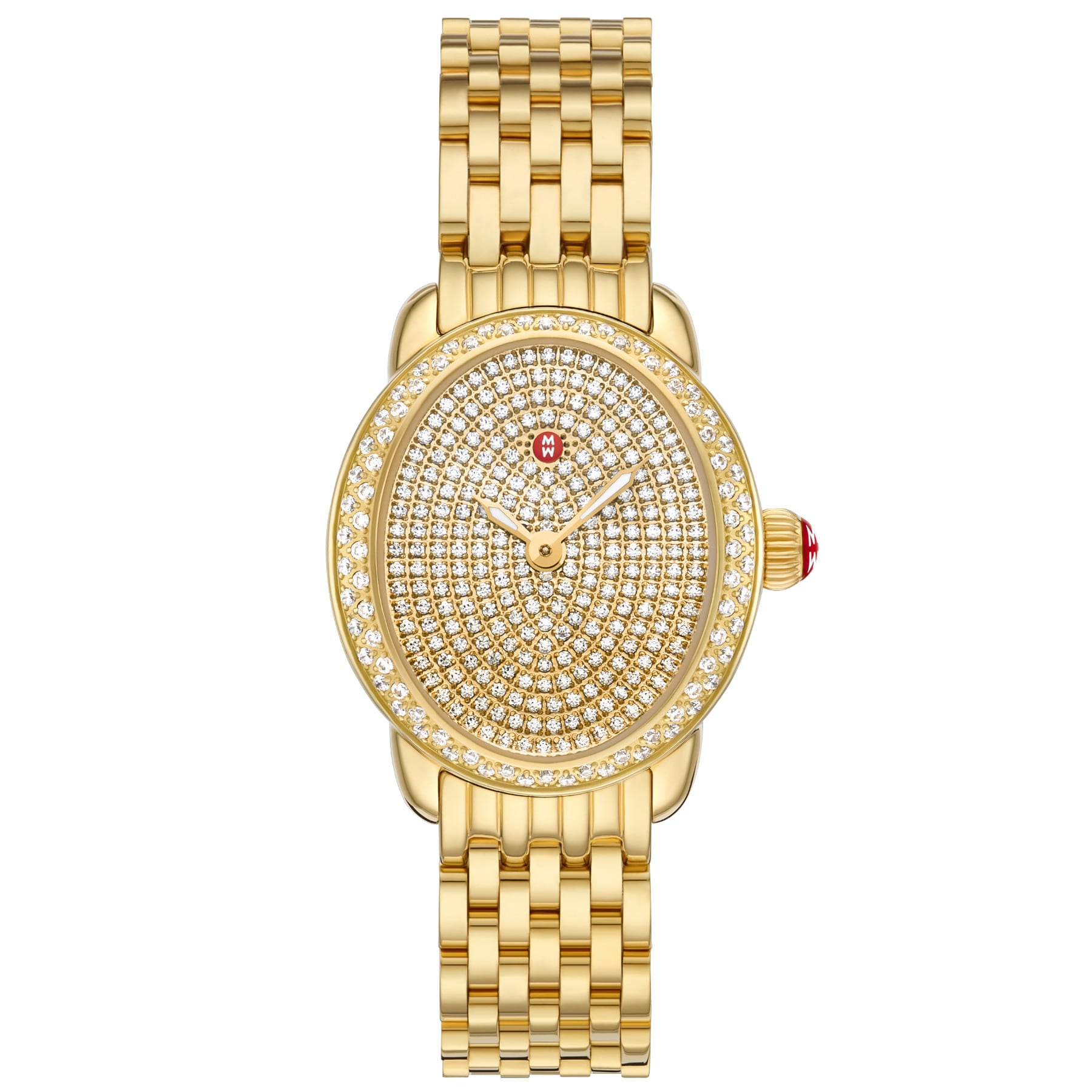 Michele Women's Limited Edition Serein Oval Diamond Pave 18K Gold-Plated Stainless Steel Watch, MWW21H000004