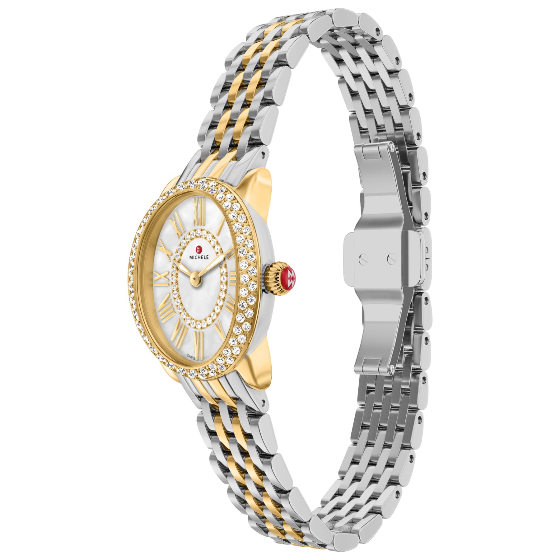 Michele Women's Serein Oval Diamond Two-Tone 18K Gold-Plated Watch, MWW21H000002