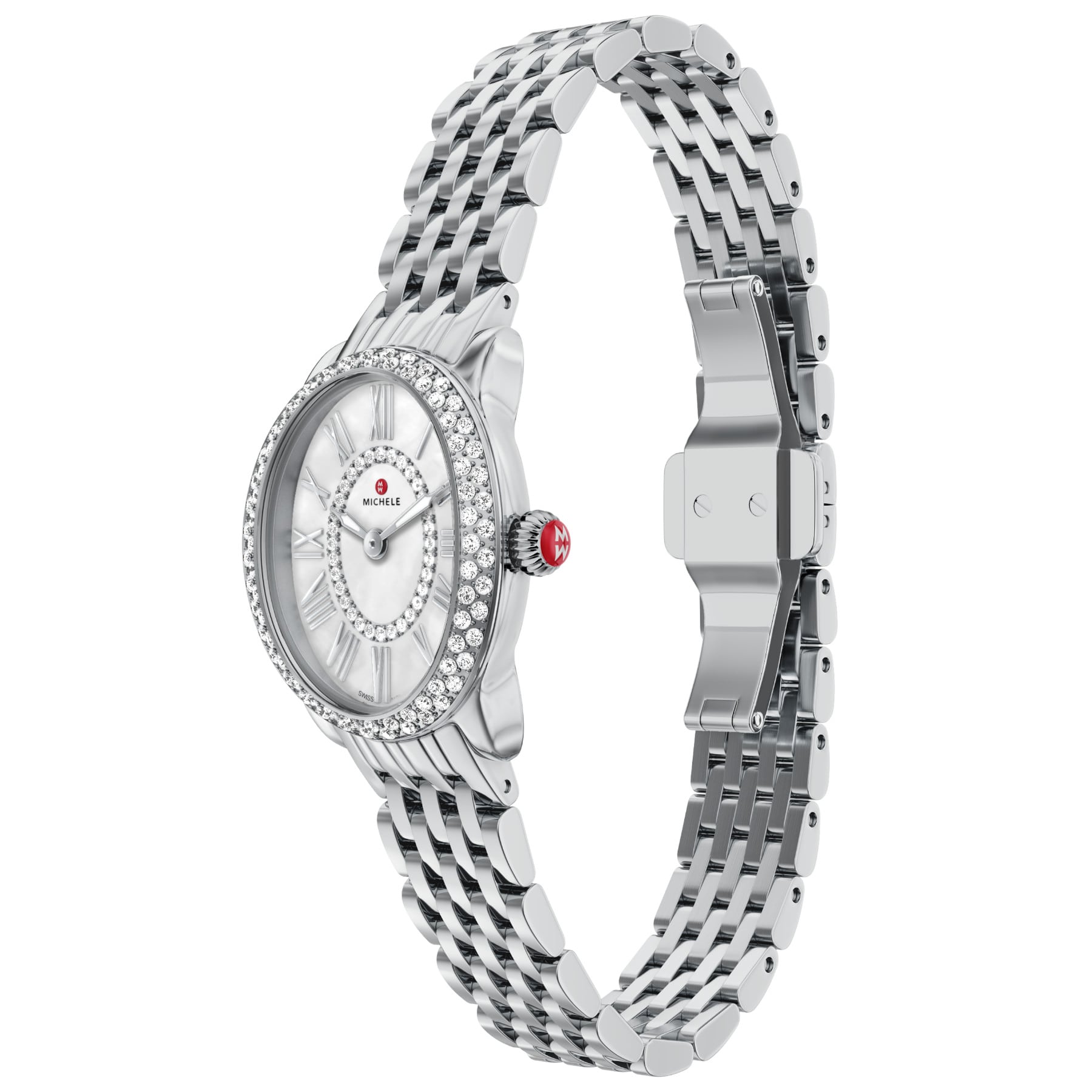 Michele Women's Serein Oval Diamond Stainless Steel Watch, Mww21H000001