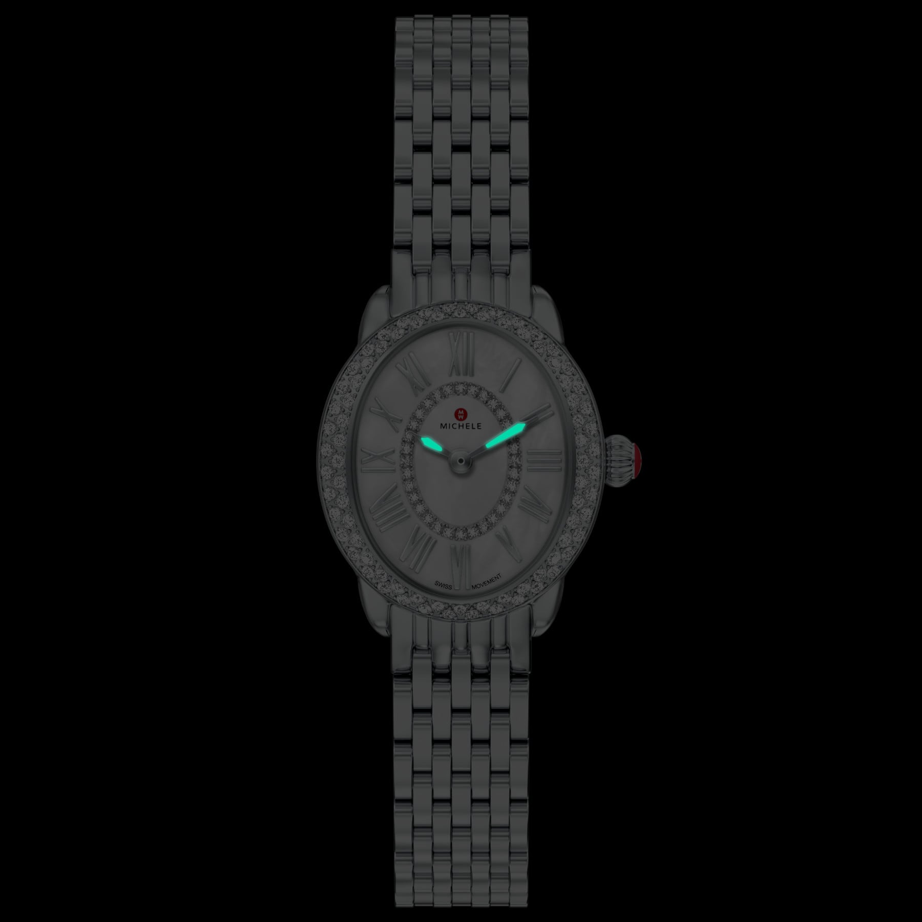 Michele Women's Serein Oval Diamond Stainless Steel Watch, Mww21H000001