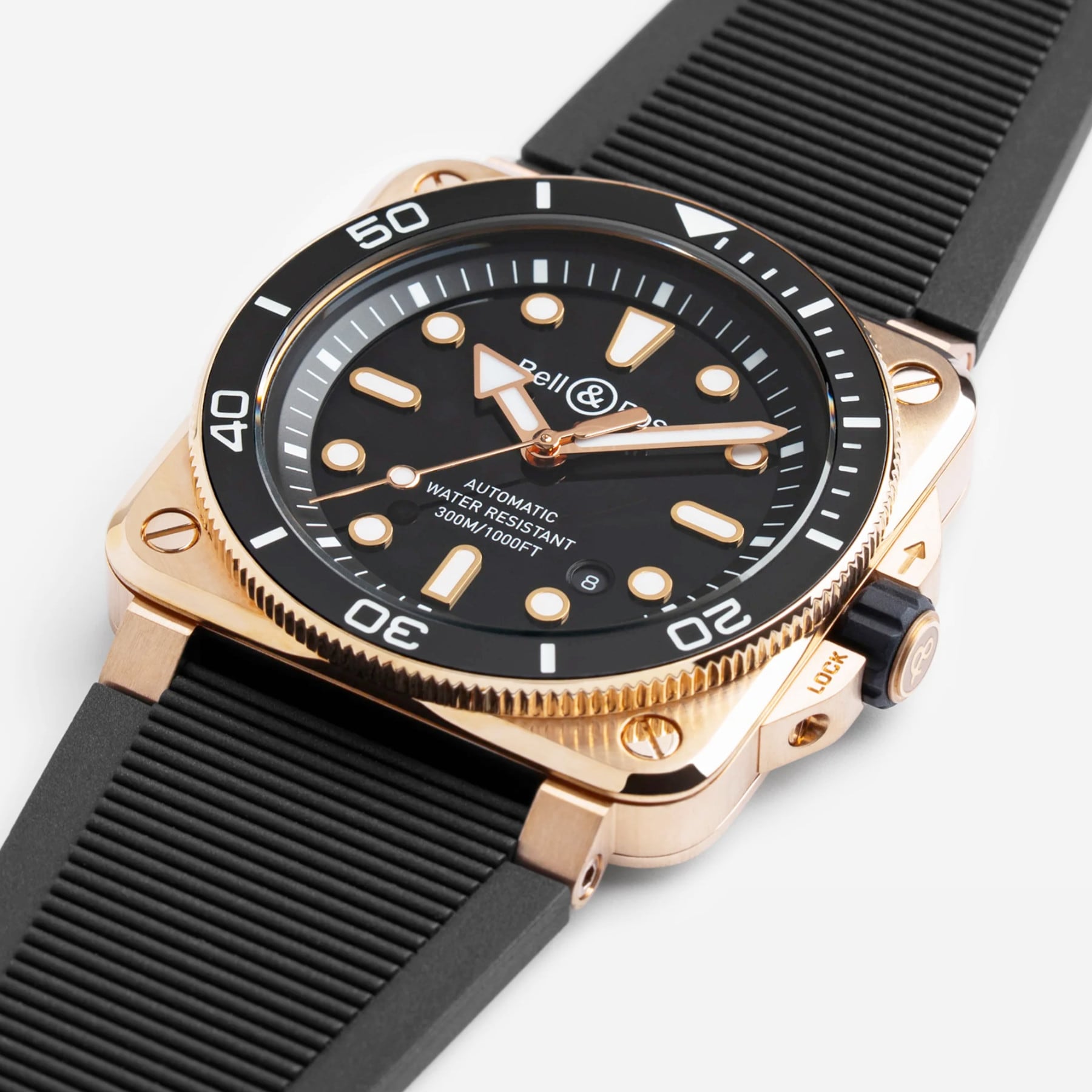 Bell & Ross BR-03 Diver Black Bronze Rubber Strap BR03A-D-BL-BR/SRB