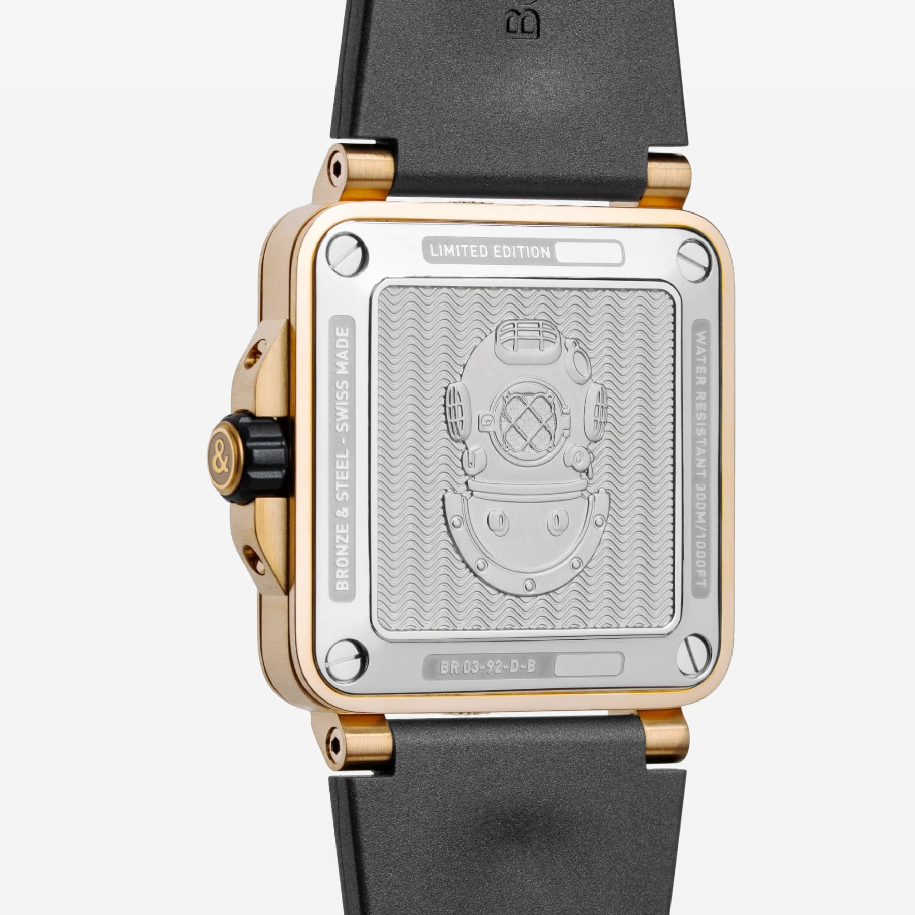 Bell & Ross BR-03 Diver Black Bronze Rubber Strap BR03A-D-BL-BR/SRB