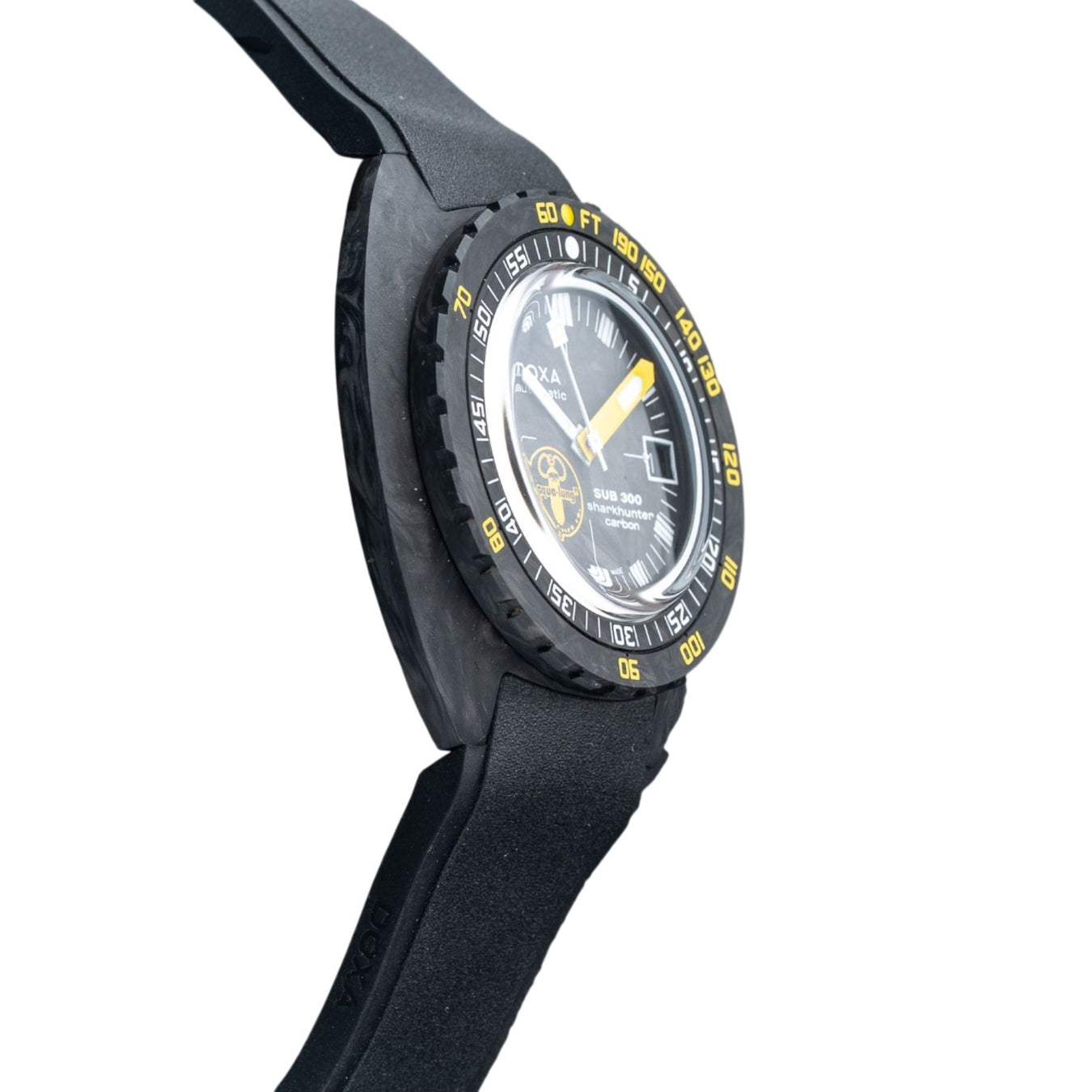 DOXA Sub 300 Carbon Aqua Lung US Divers Sharkhunter 822.70.101AQL.20 on Strap