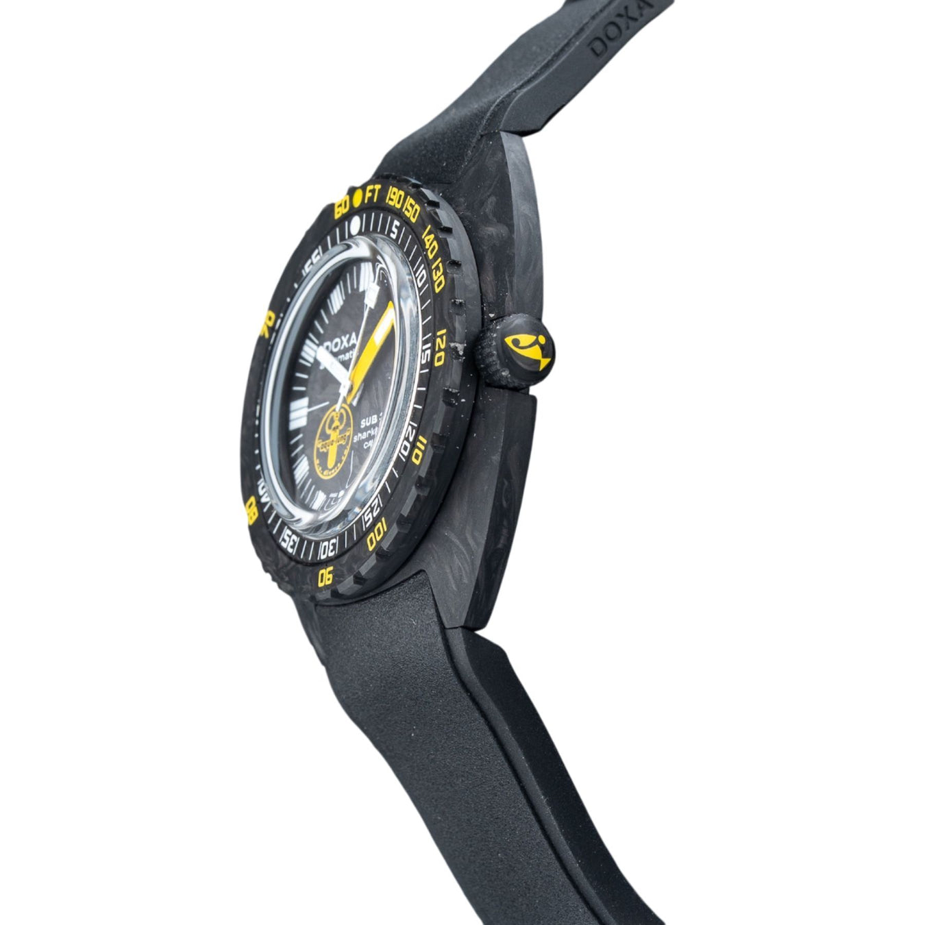 DOXA Sub 300 Carbon Aqua Lung US Divers Sharkhunter 822.70.101AQL.20 on Strap