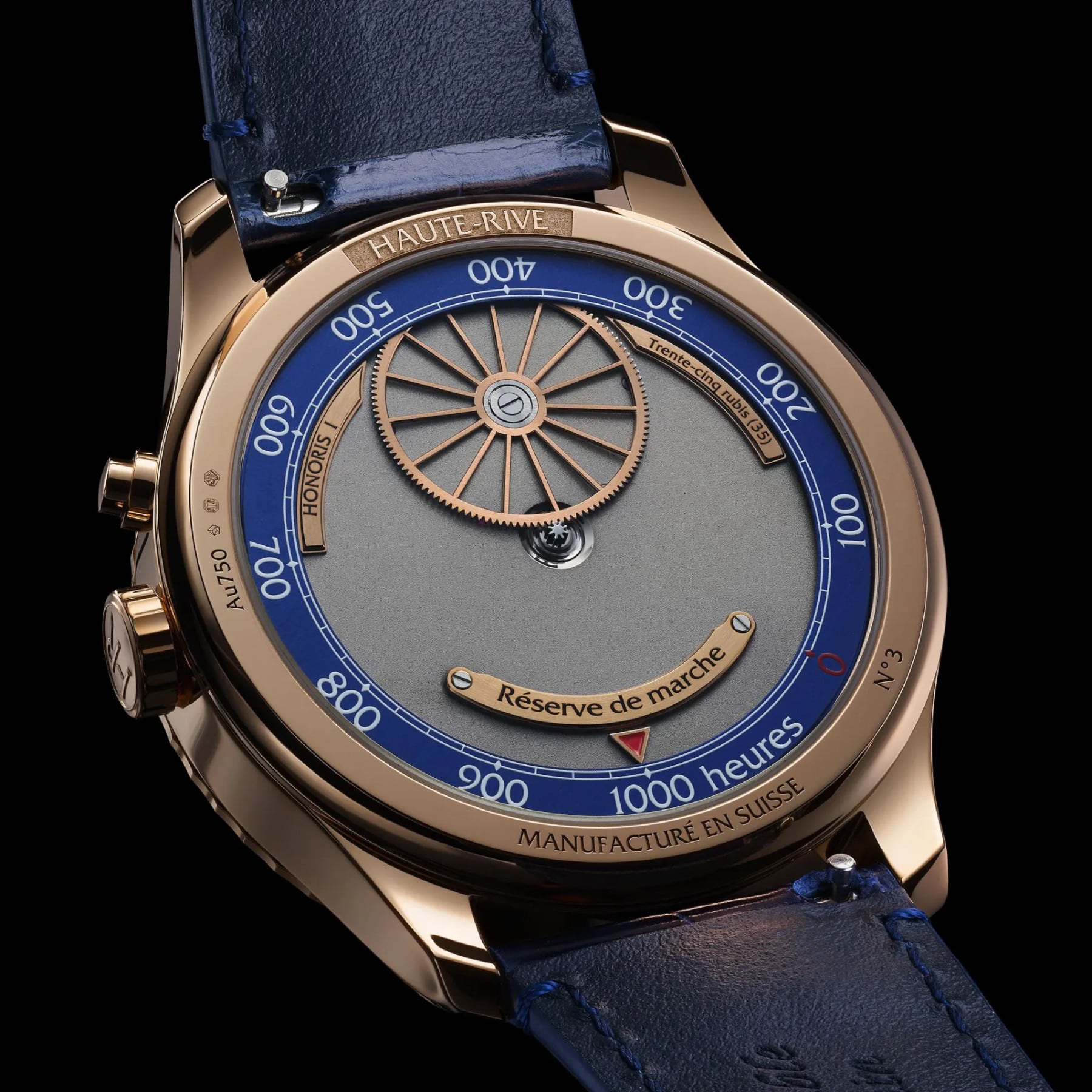 Haute Rive Honoris I Rose Gold Midnight Blue Enamel Dial