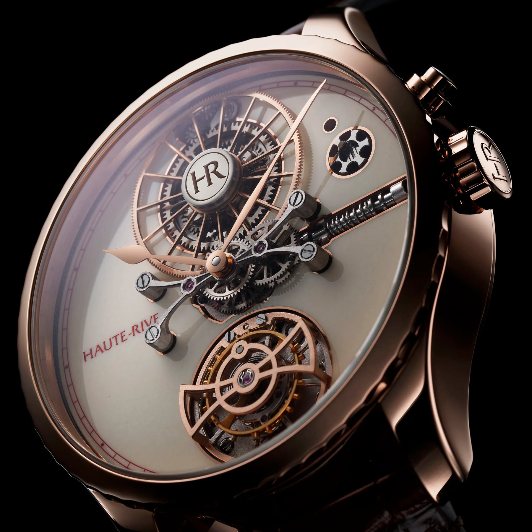Haute Rive Honoris I Rose Gold Eggshell Enamel Dial