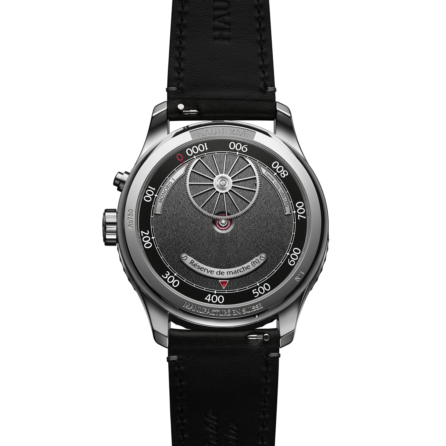 Haute Rive Honoris I White Gold Black Enamel Dial Smooth Bezel
