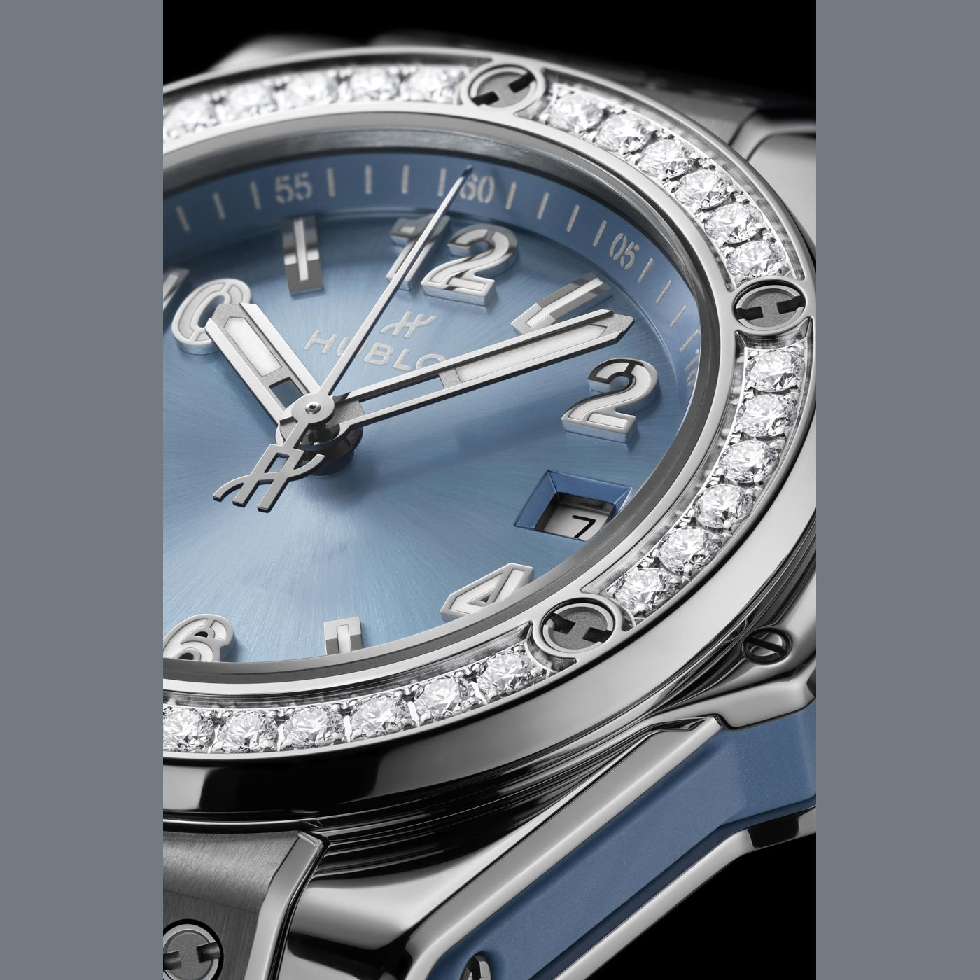 Hublot Big Bang One Click Steel Coal Blue Diamonds 33mm 485.SX.717B.RX.1204