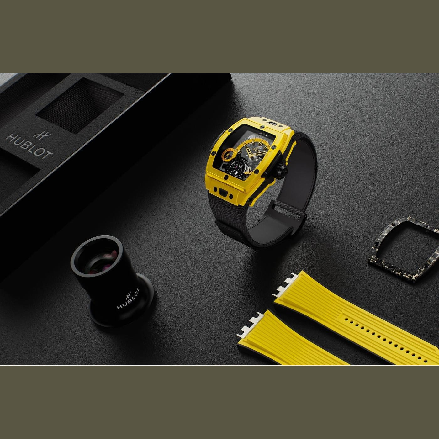 Hublot Spirit of Big Bang Texas Tourbillon Yellow Ceramic 42mm 645.CY.4723.NR