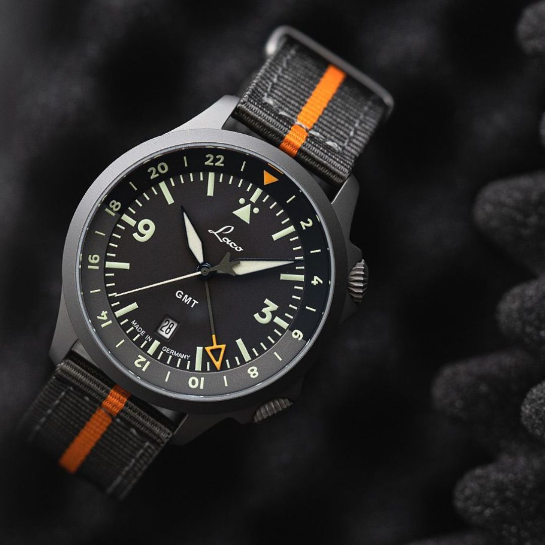 Laco Pilot Frankfurt GMT Schwarz