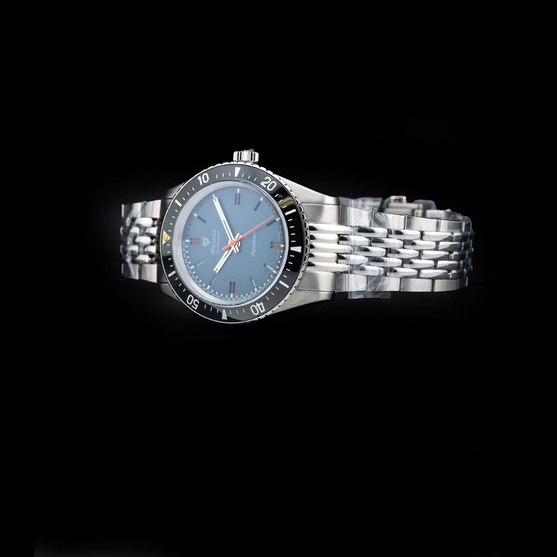 Nivada Grenchen 32077A04 Aquamar Grey On Beads of Rice Bracelet