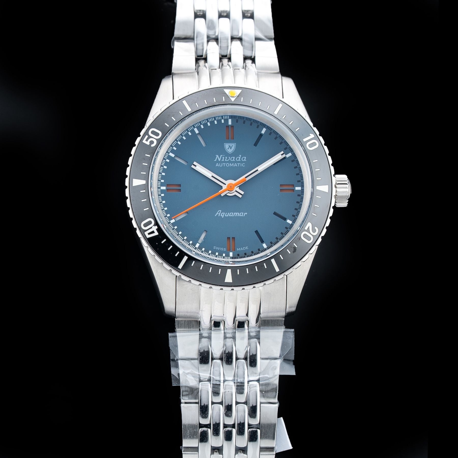 Nivada Grenchen 32077A04 Aquamar Grey On Beads of Rice Bracelet