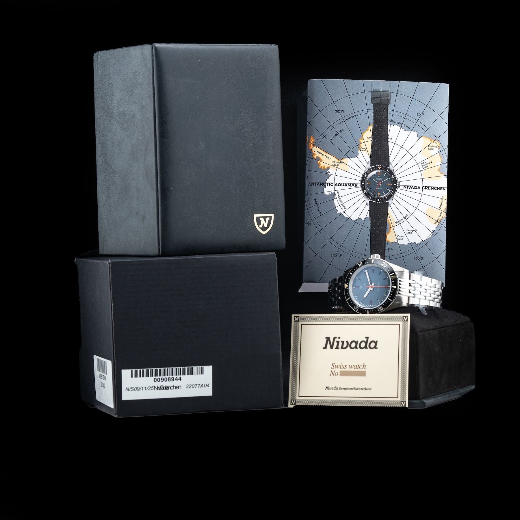 Nivada Grenchen 32077A04 Aquamar Grey On Beads of Rice Bracelet
