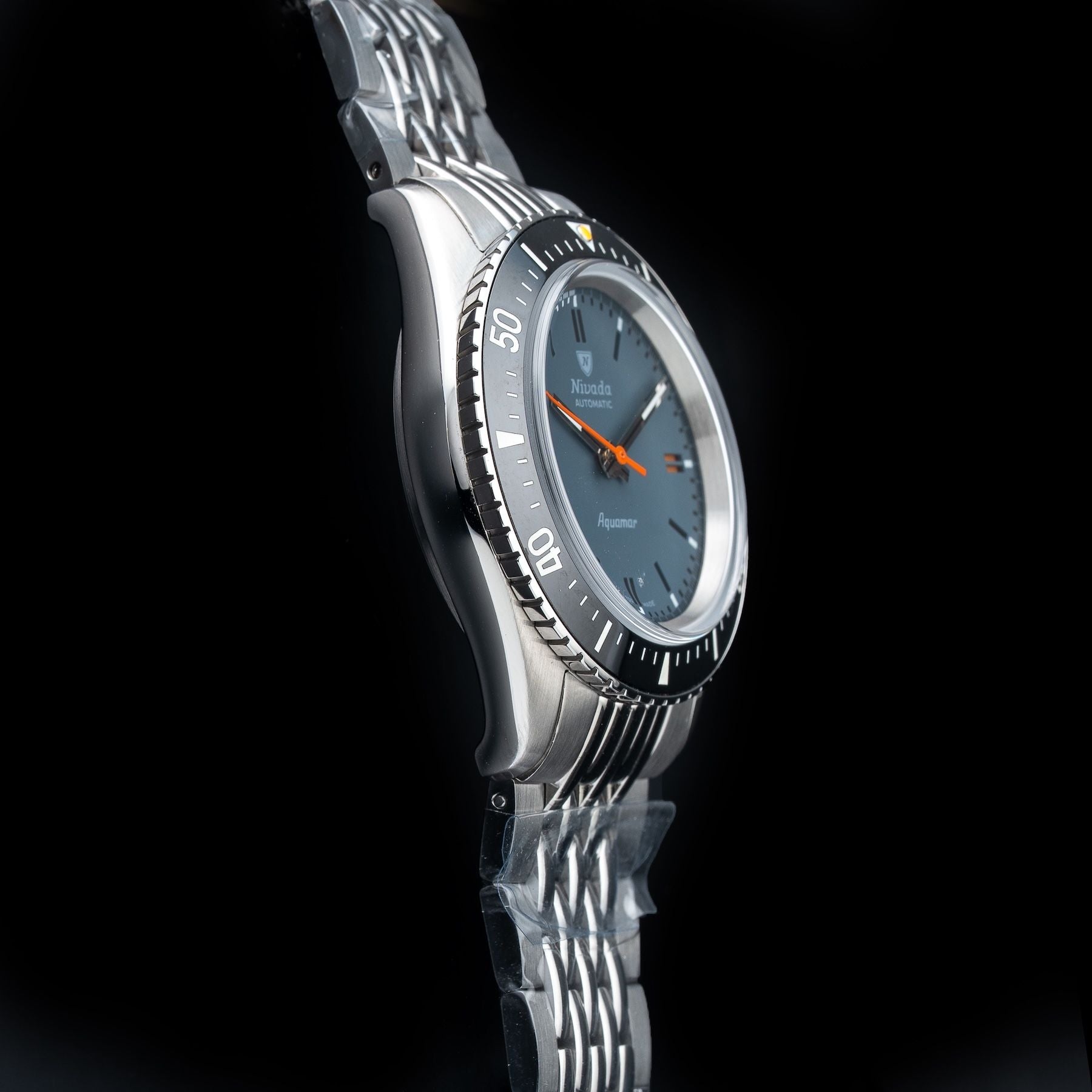 Nivada Grenchen 32077A04 Aquamar Grey On Beads of Rice Bracelet