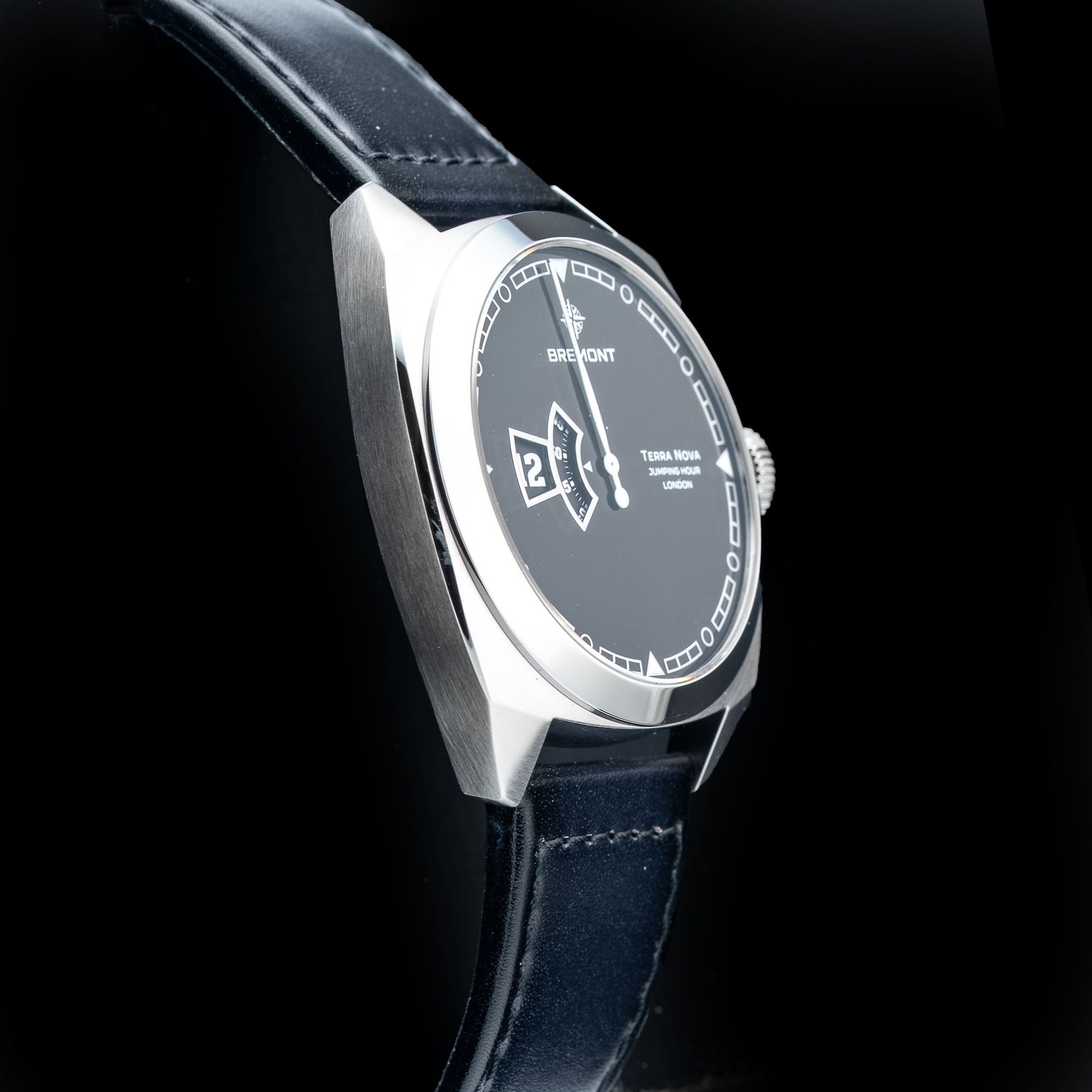 Bremont Terra Nova Jumping Hour On Strap TN40-JH-SS-BK-L-S