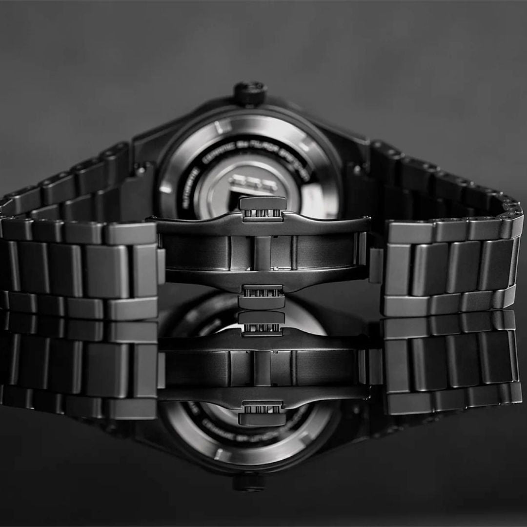 Nivada Grenchen 68004A77 F77 Black Ceramic Braided on Bracelet