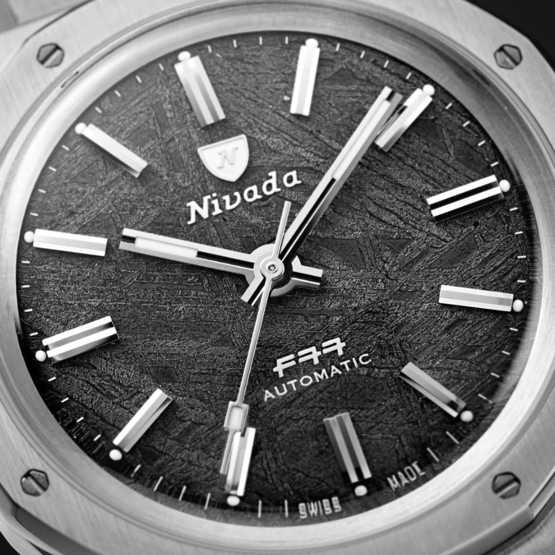 Nivada Grenchen F77 Steel Meteorite No Date 68041A77C