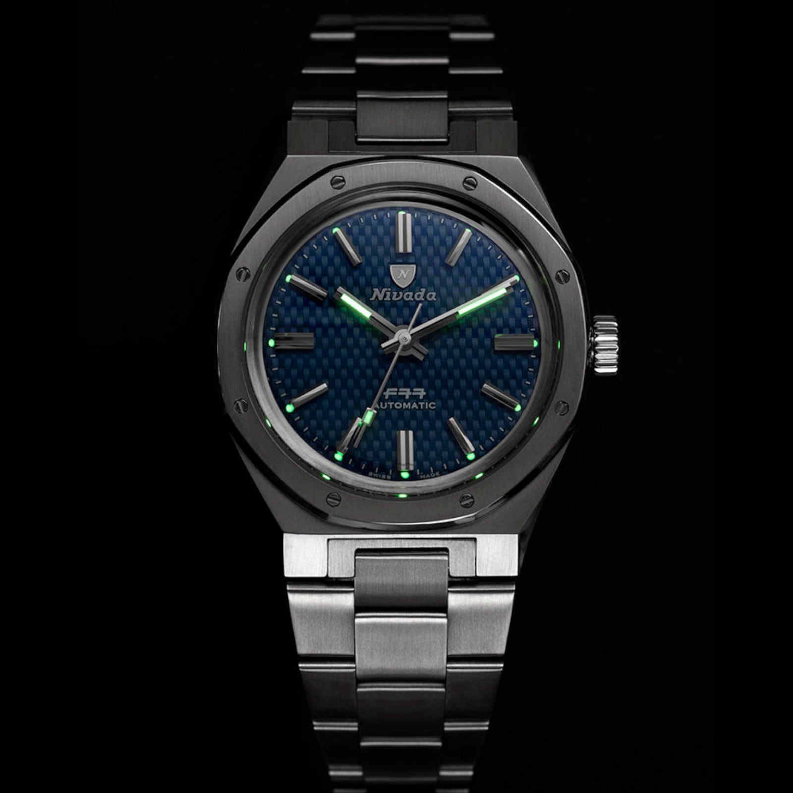 Nivada Grenchen F77 Blue MK2 38mm Date 69013A77