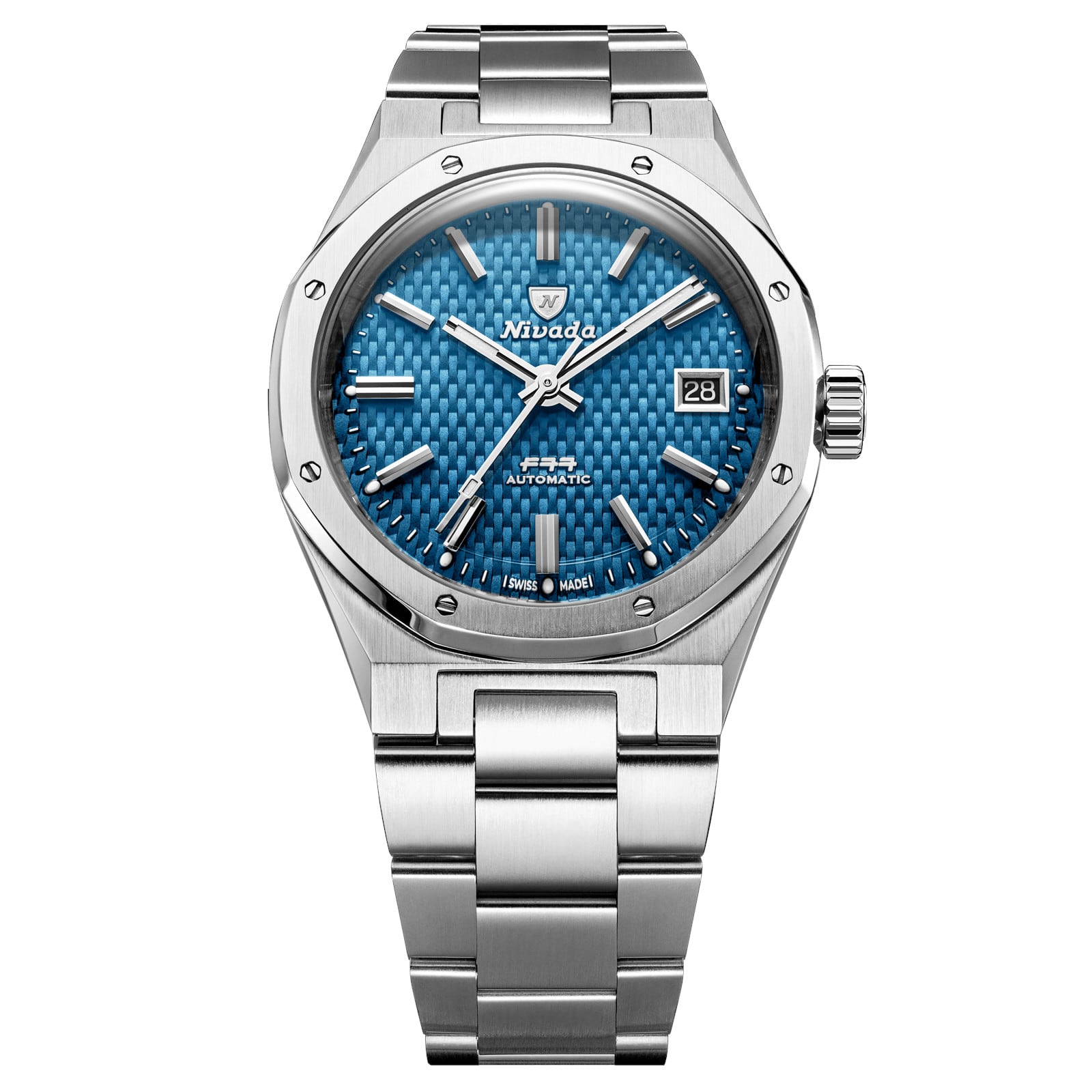 Nivada Grenchen F77 Blue MK2 38mm Date 69013A77 - Exquisite Timepieces