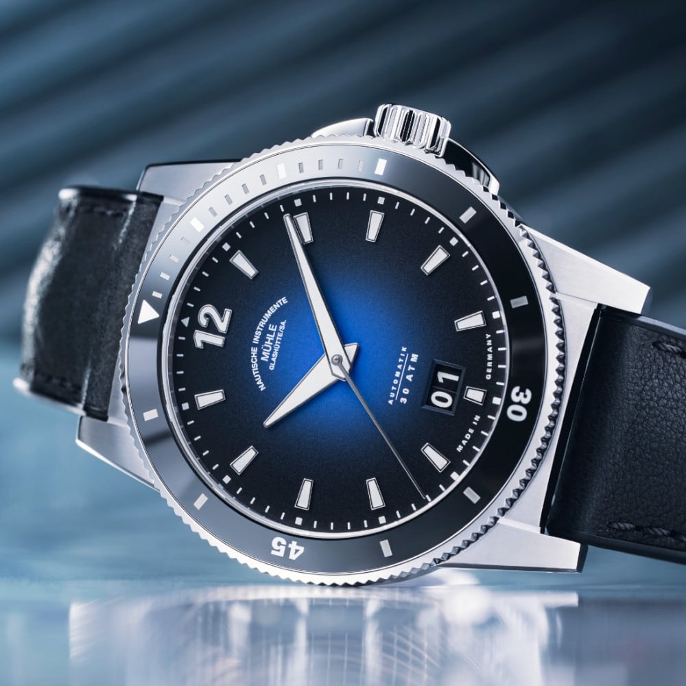 Mühle Glashütte Sportivo Big Date On Leather Strap