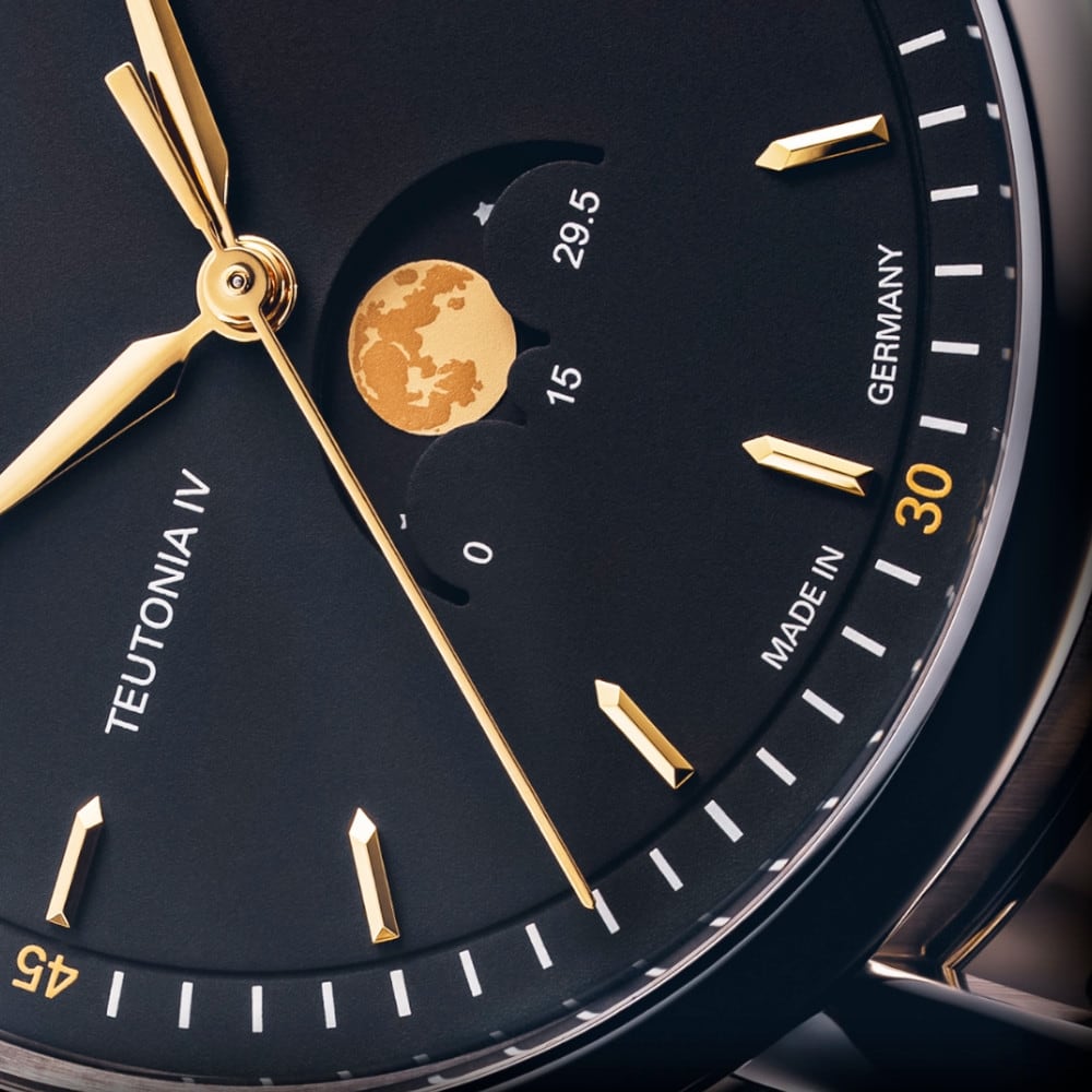 Mühle Glashütte Teutonia IV Moonphase On Black Leather Strap M1-44-03-LB