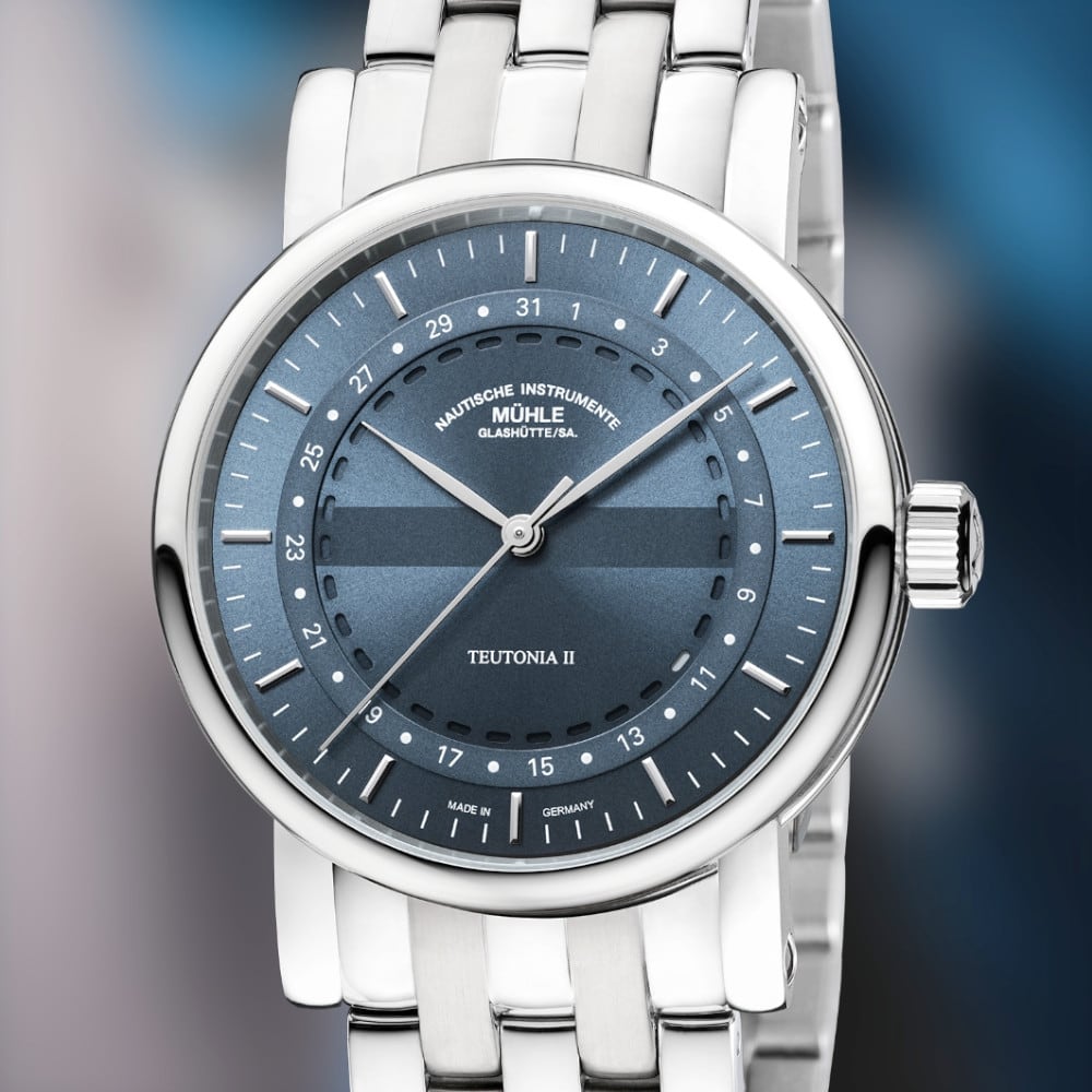 Mühle Glashütte Teutonia II Ring Date On Bracelet M1-33-52-MB