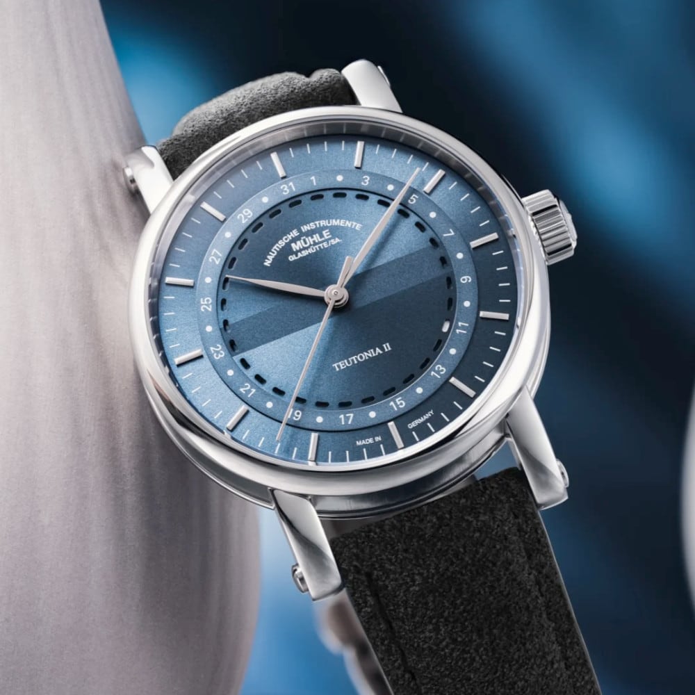 Mühle Glashütte Teutonia II Ring Date On Alcantara Strap M1-33-52-AB-I