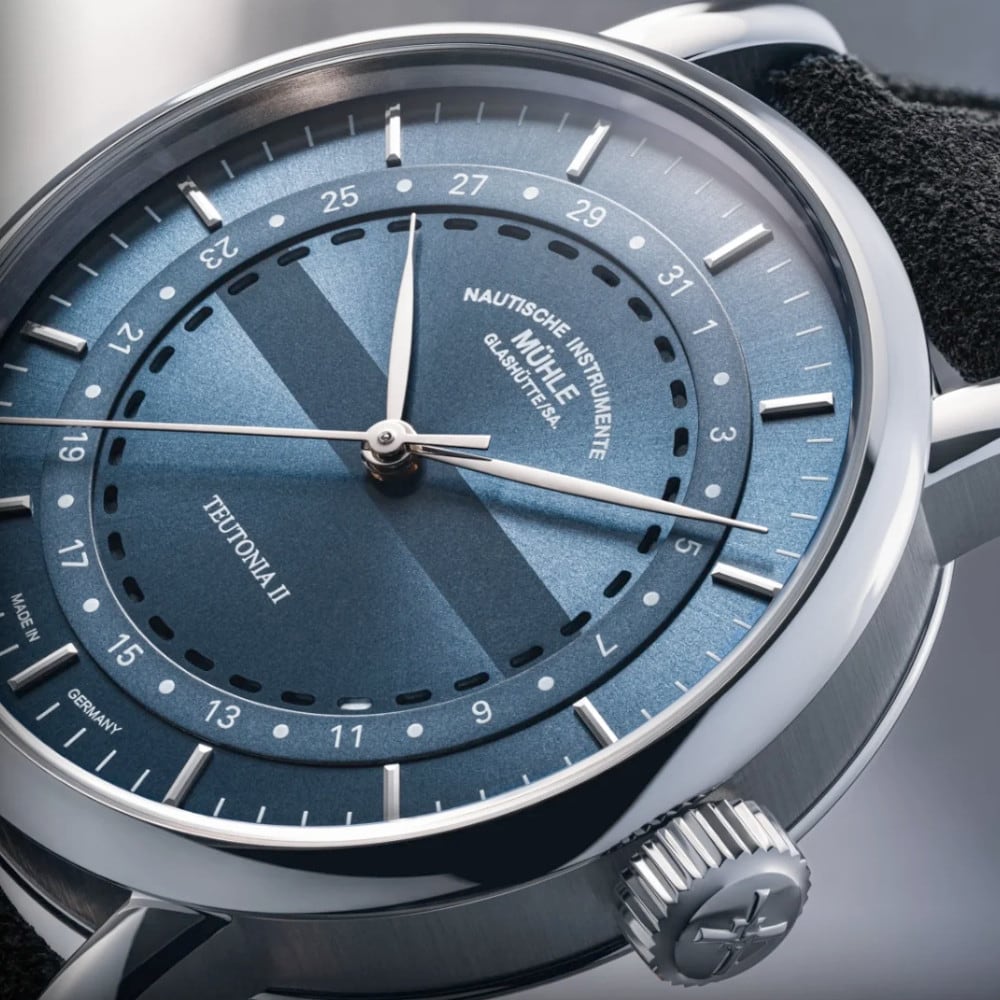 Mühle Glashütte Teutonia II Ring Date On Alcantara Strap M1-33-52-AB-I