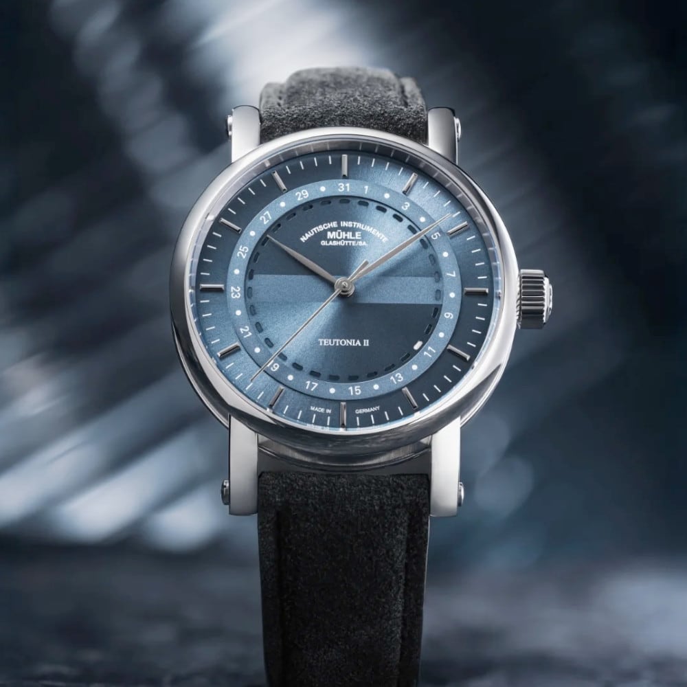 Mühle Glashütte Teutonia II Ring Date On Alcantara Strap M1-33-52-AB-I