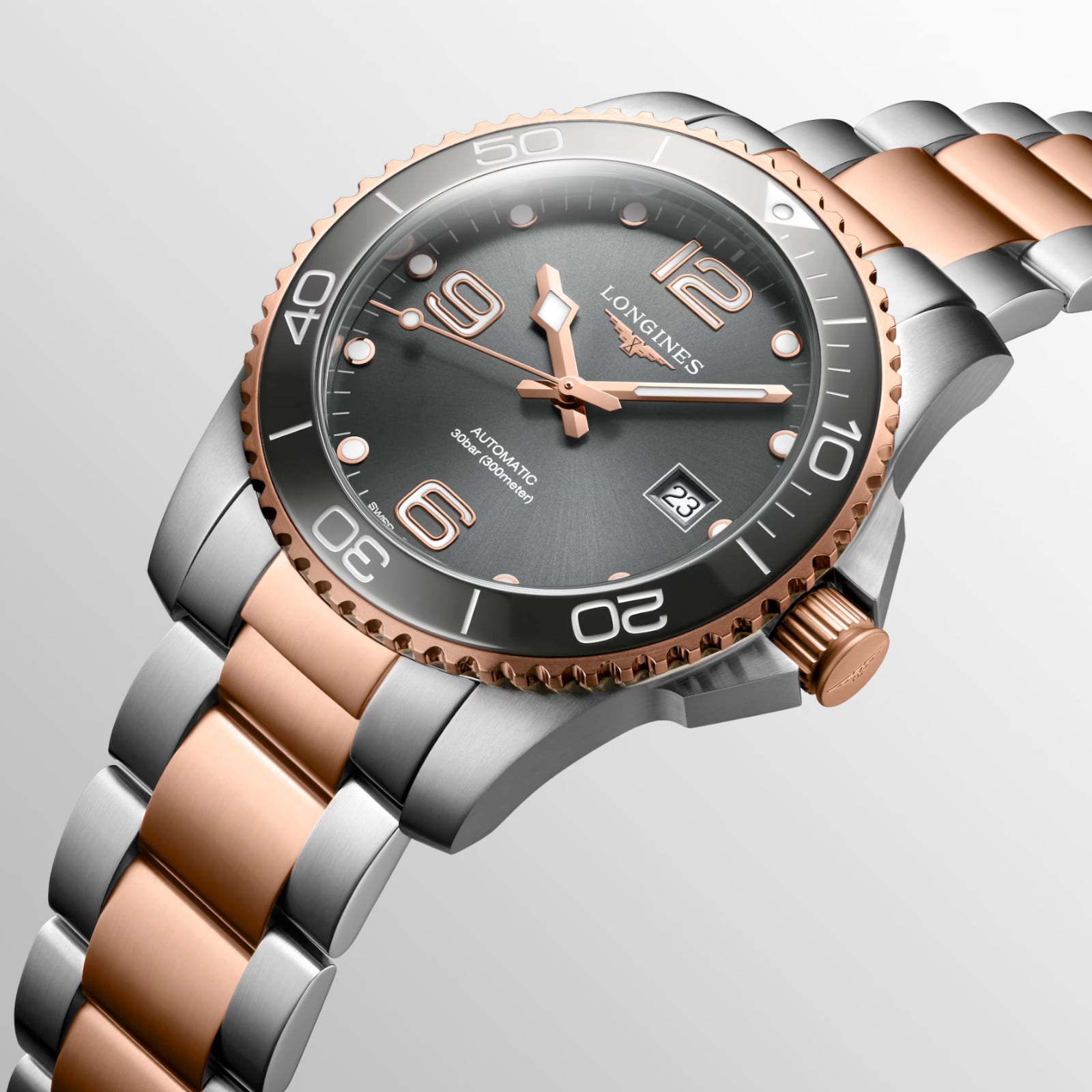 Longines Hydroconquest Sunray Grey Dial 41mm L3.781.3.78.7