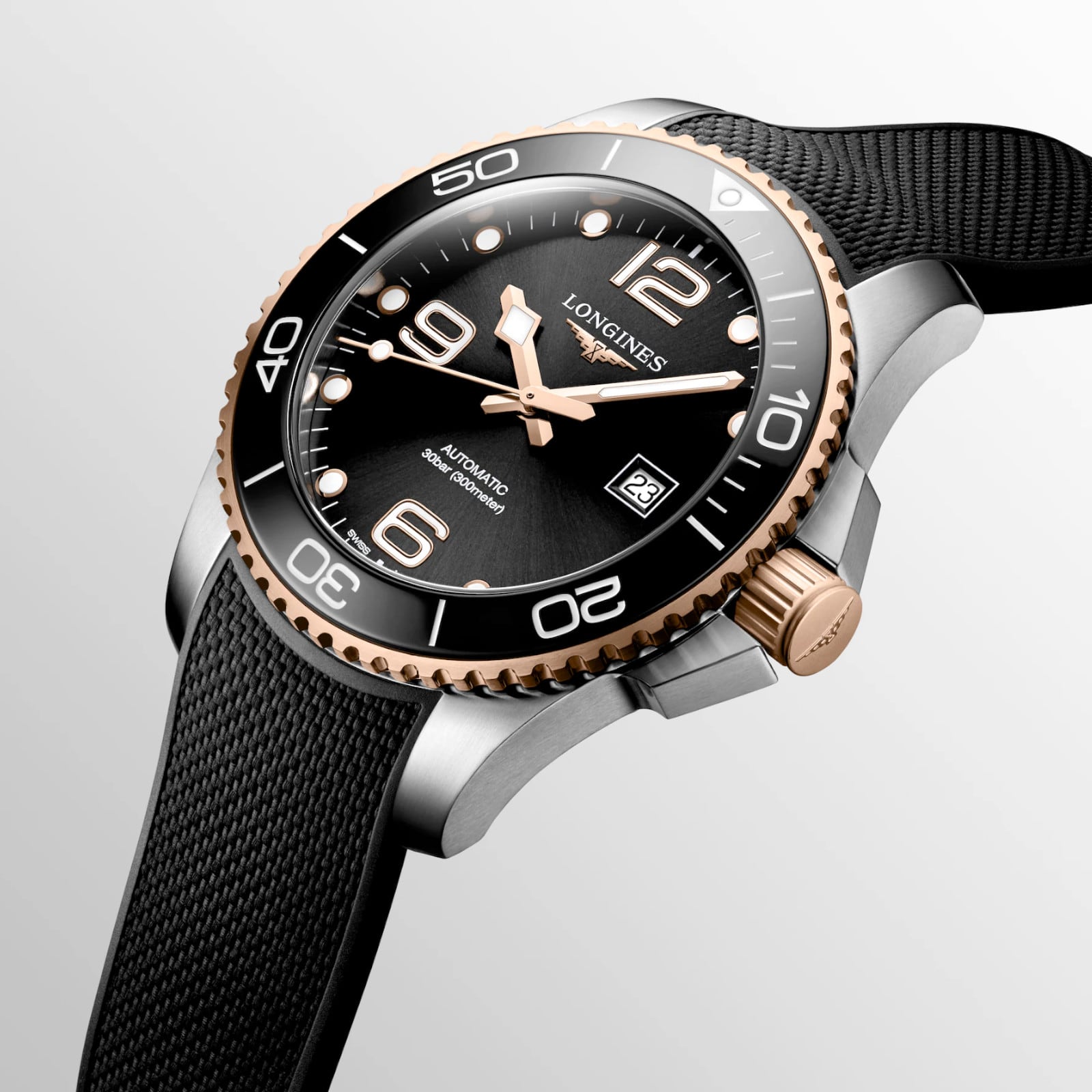 Longines Hydroconquest Sunray Black Dial 43mm L3.782.3.58.9