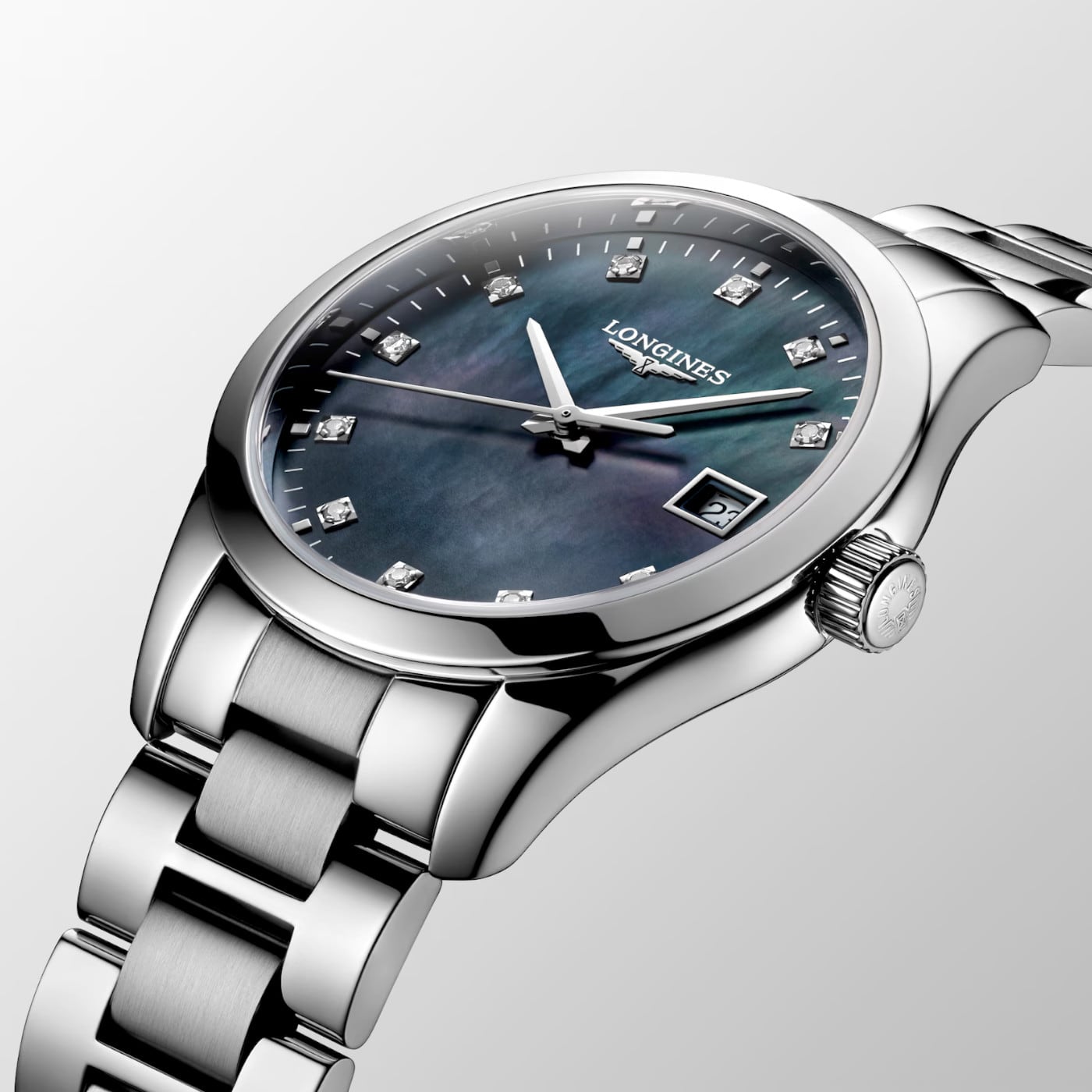Longines Conquest Classic Quartz Black Mother of Pearl Dial 34mm L2.386.4.88.6