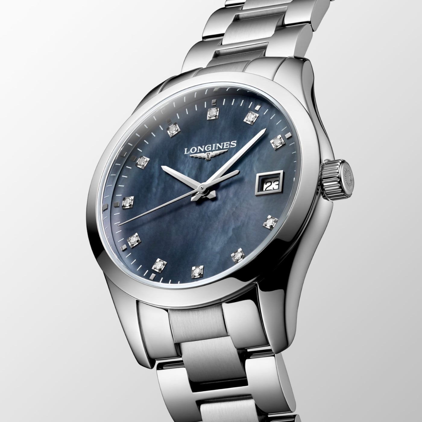 Longines Conquest Classic Quartz Black Mother of Pearl Dial 34mm L2.386.4.88.6