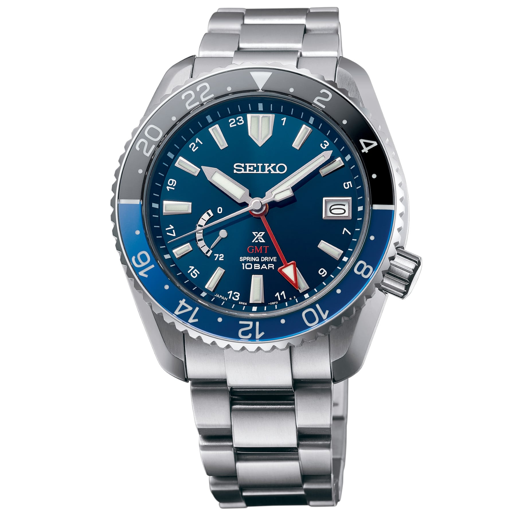 Seiko Prospex LX SNR033 Spring Drive 5r66 GMT Titanium Blue