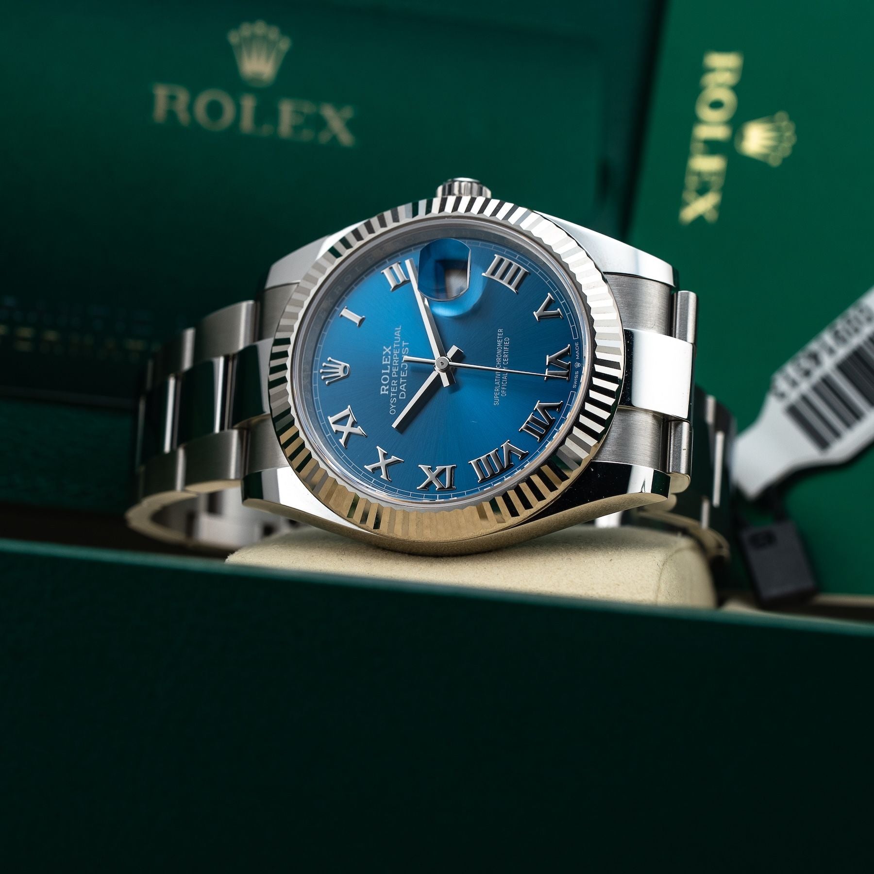 Rolex Datejust 41 Blue Roman Dial Fluted Bezel M126334-0025